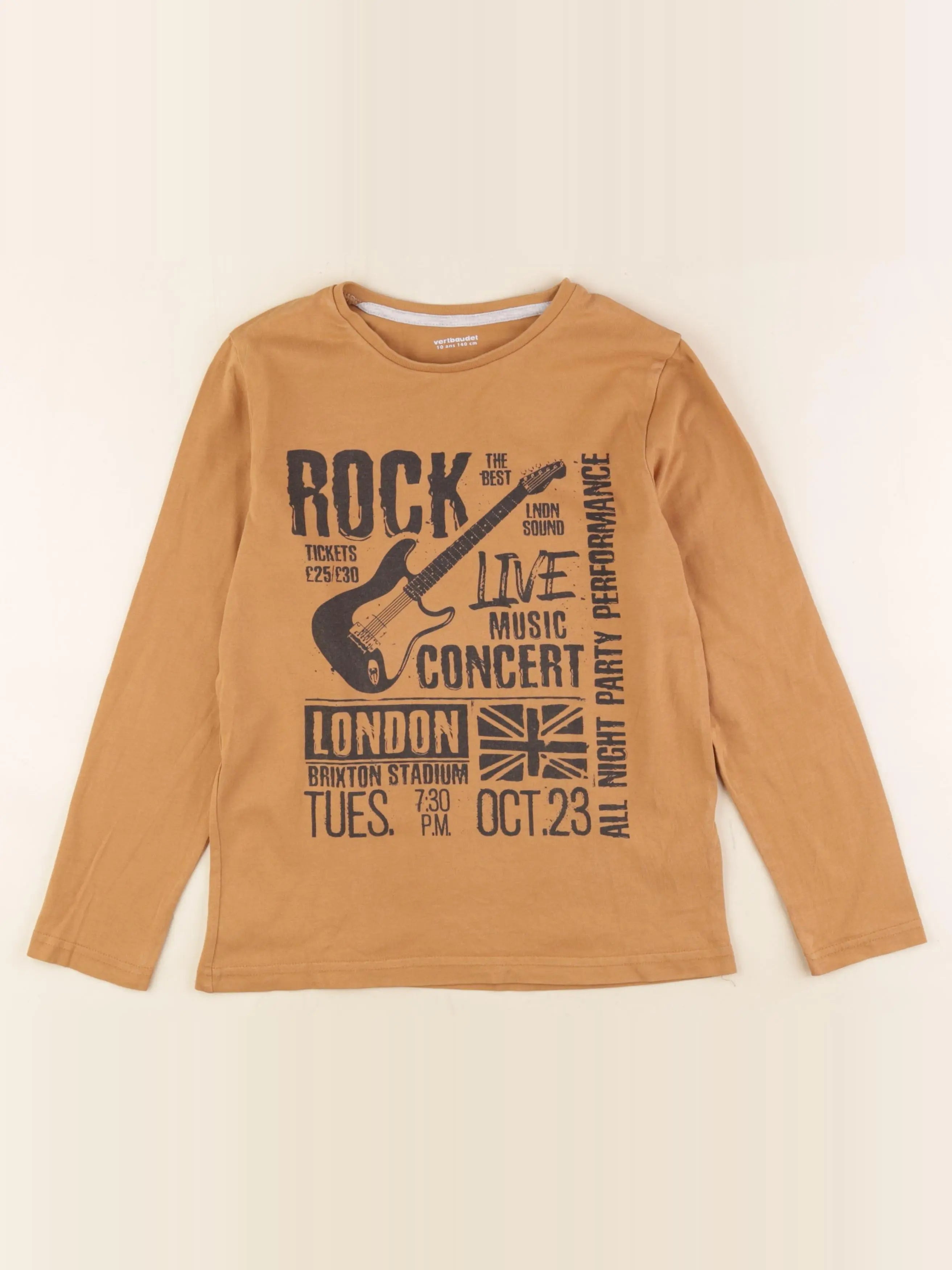 Vertbaudet - tee-shirt marron - 10 ans