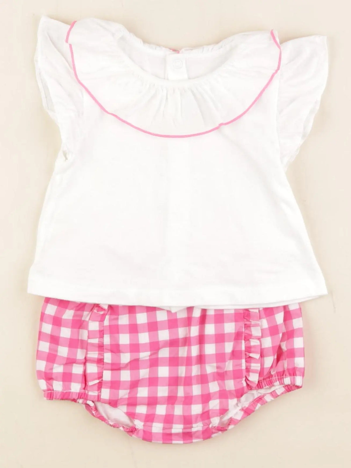 Jacadi - ensemble blanc, rose - 6 mois