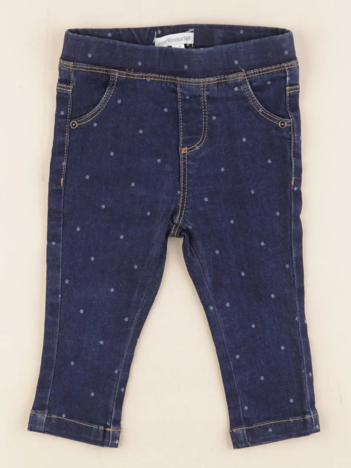 Vertbaudet - jegging bleu - 9 mois