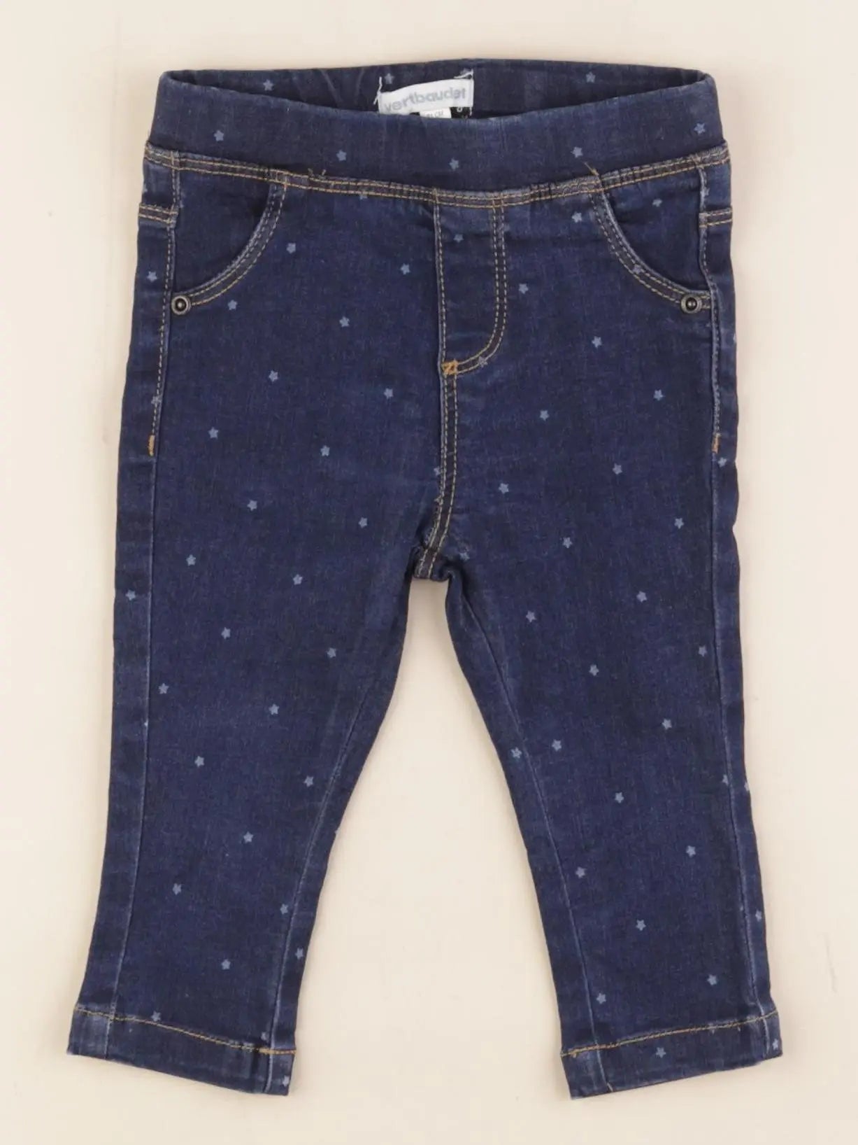 Vertbaudet - jegging bleu - 9 mois