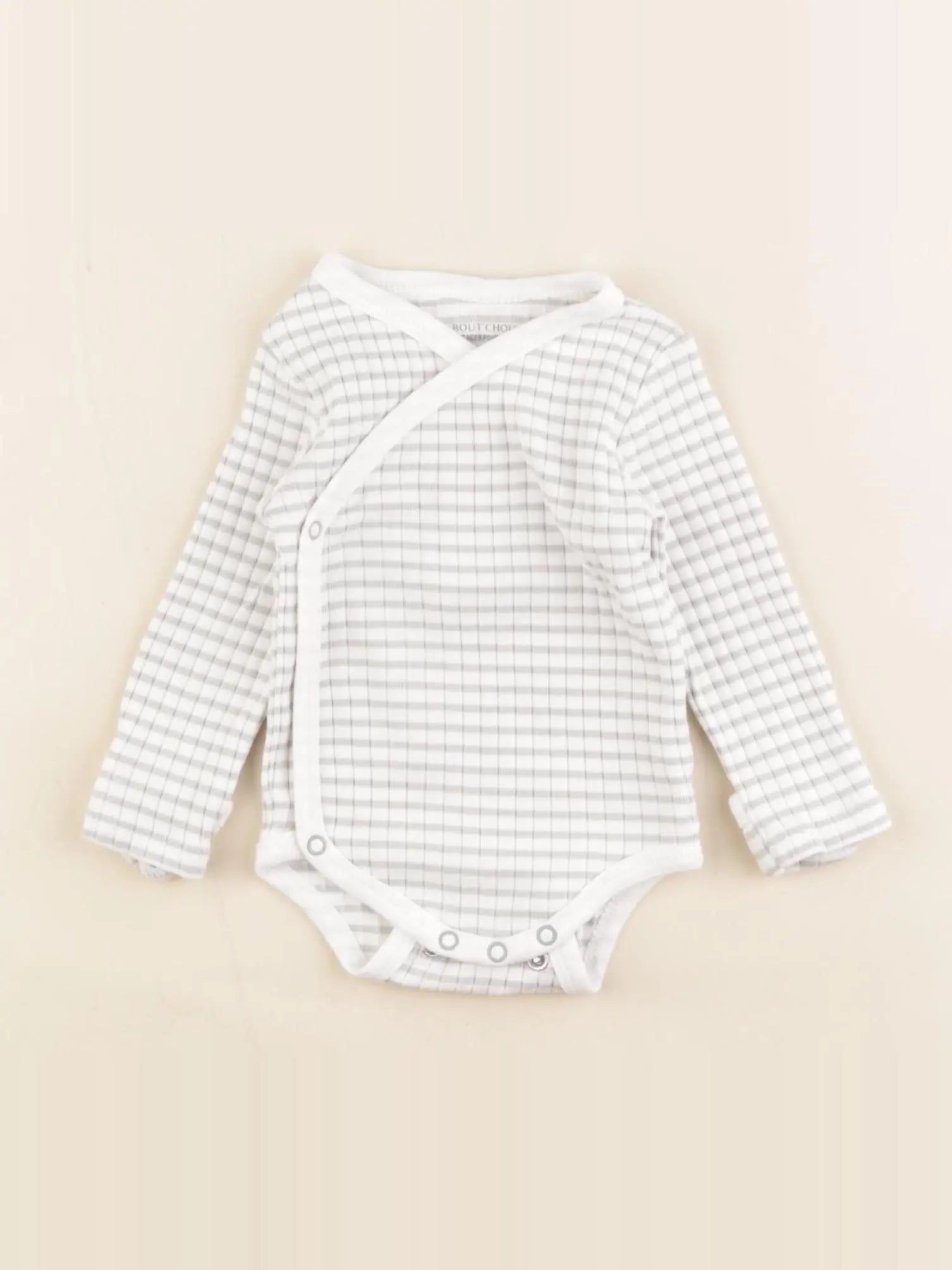 Boutchou - body blanc, gris - 1 mois