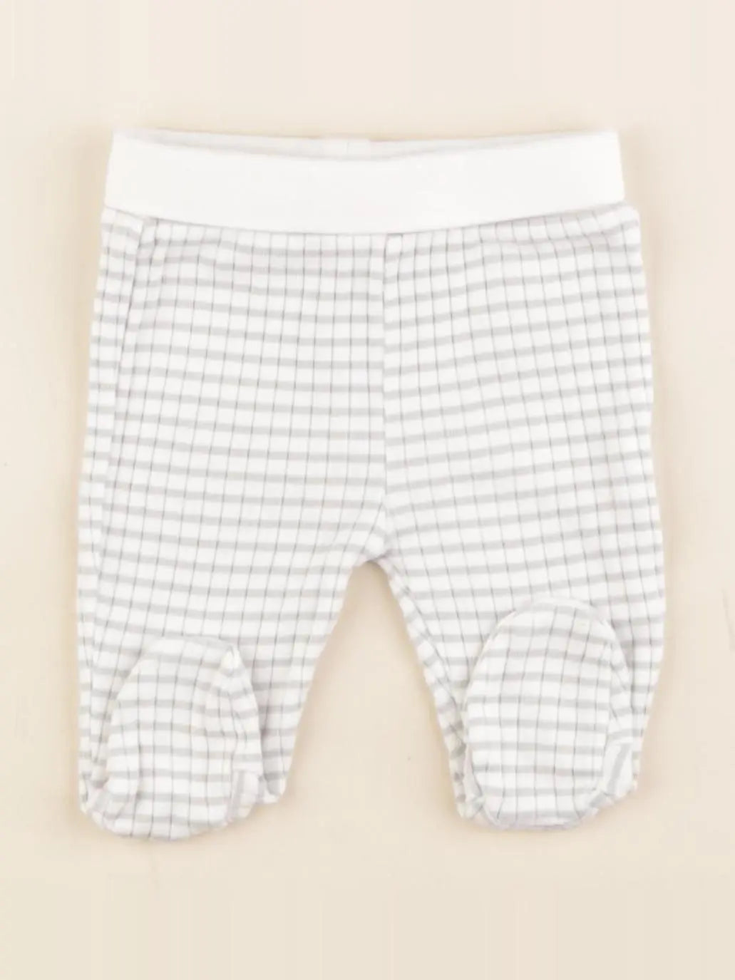 Boutchou - legging blanc, gris - 1 mois