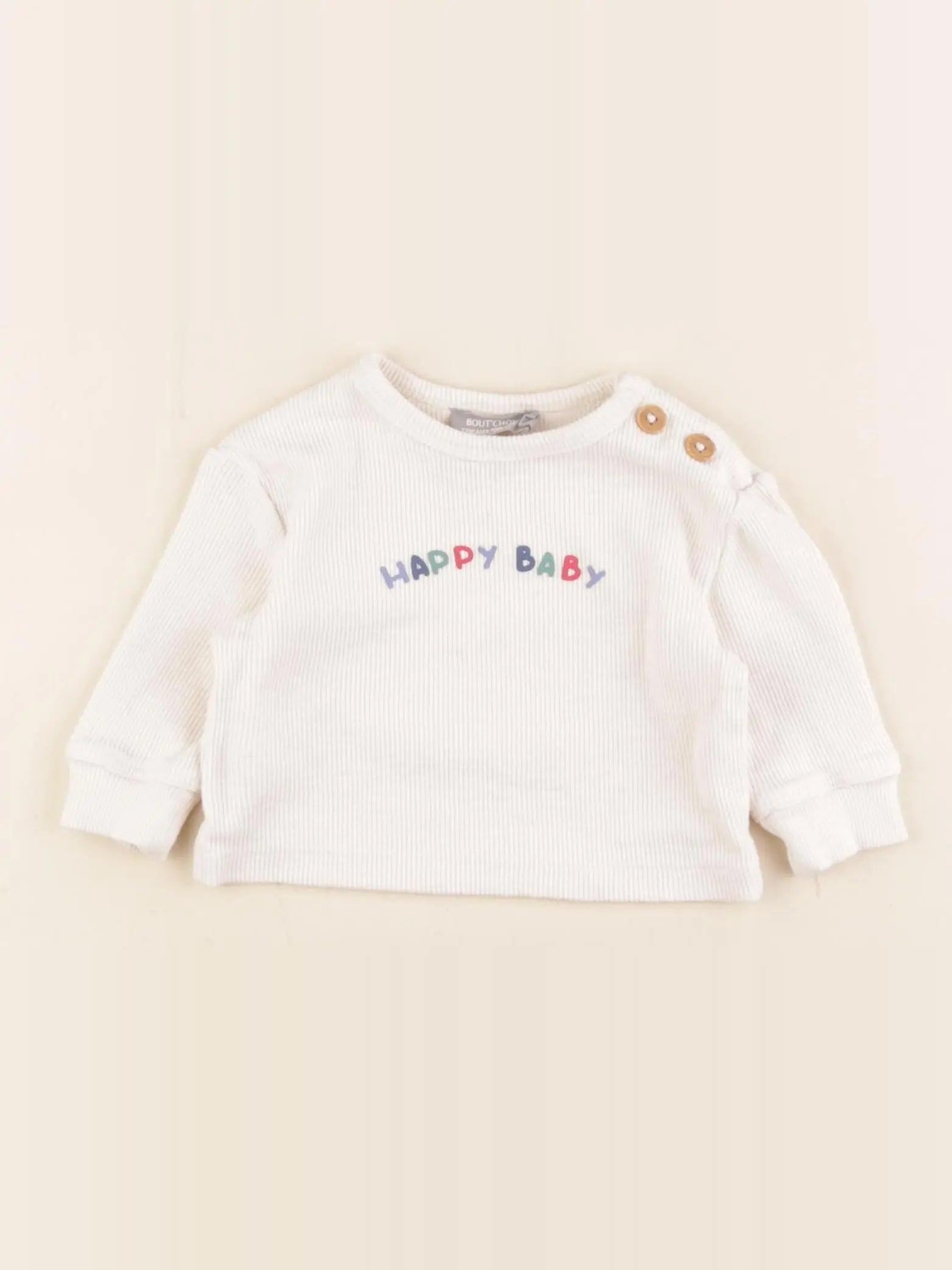 Boutchou - tee-shirt beige - 1 mois