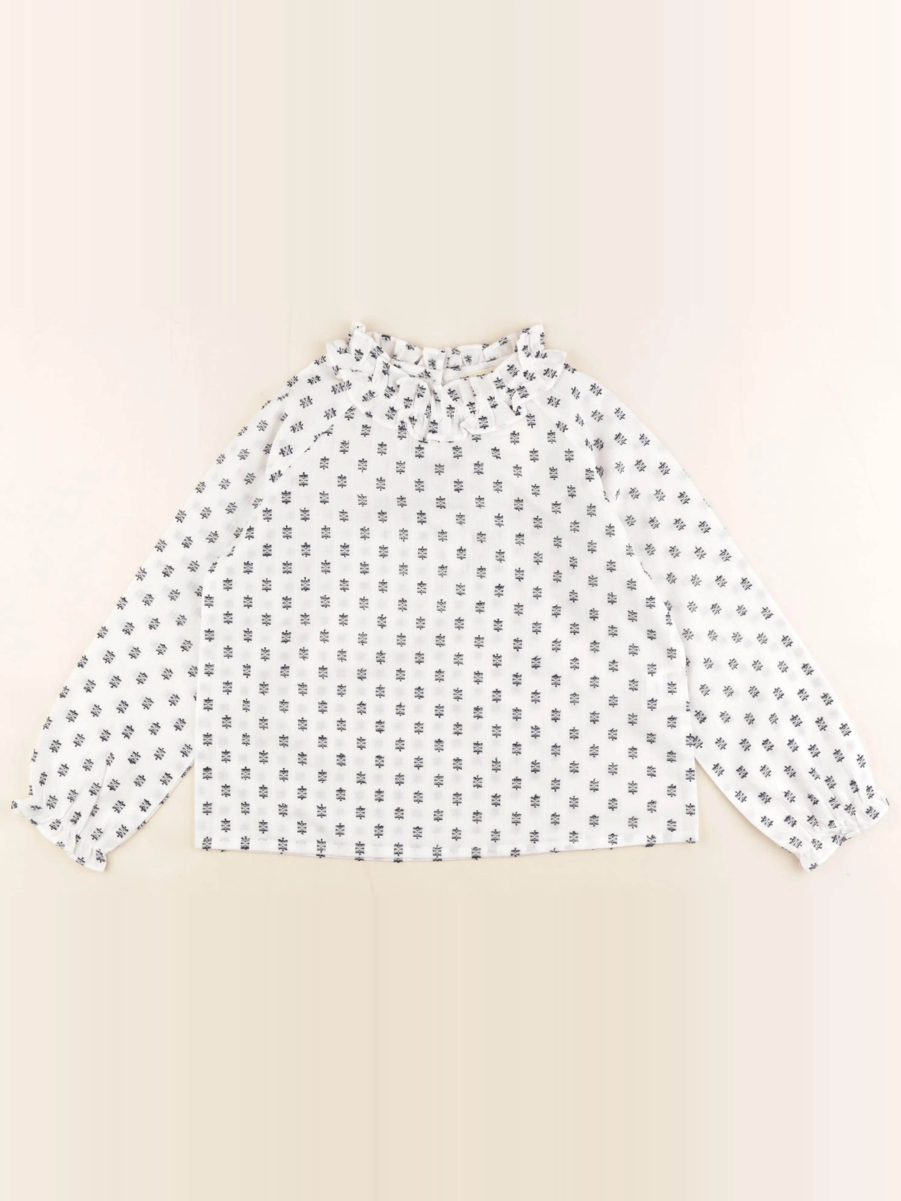Bandits à la crème - blouse blanc, bleu - 6 ans