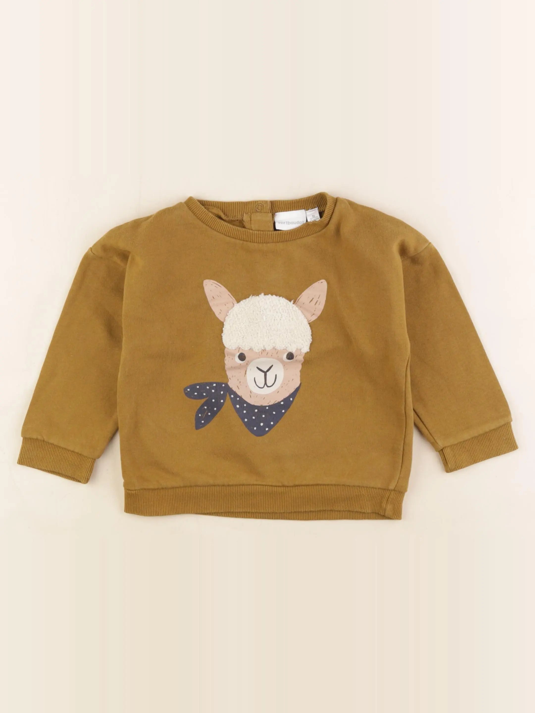 Vertbaudet - sweat marron - 24 mois