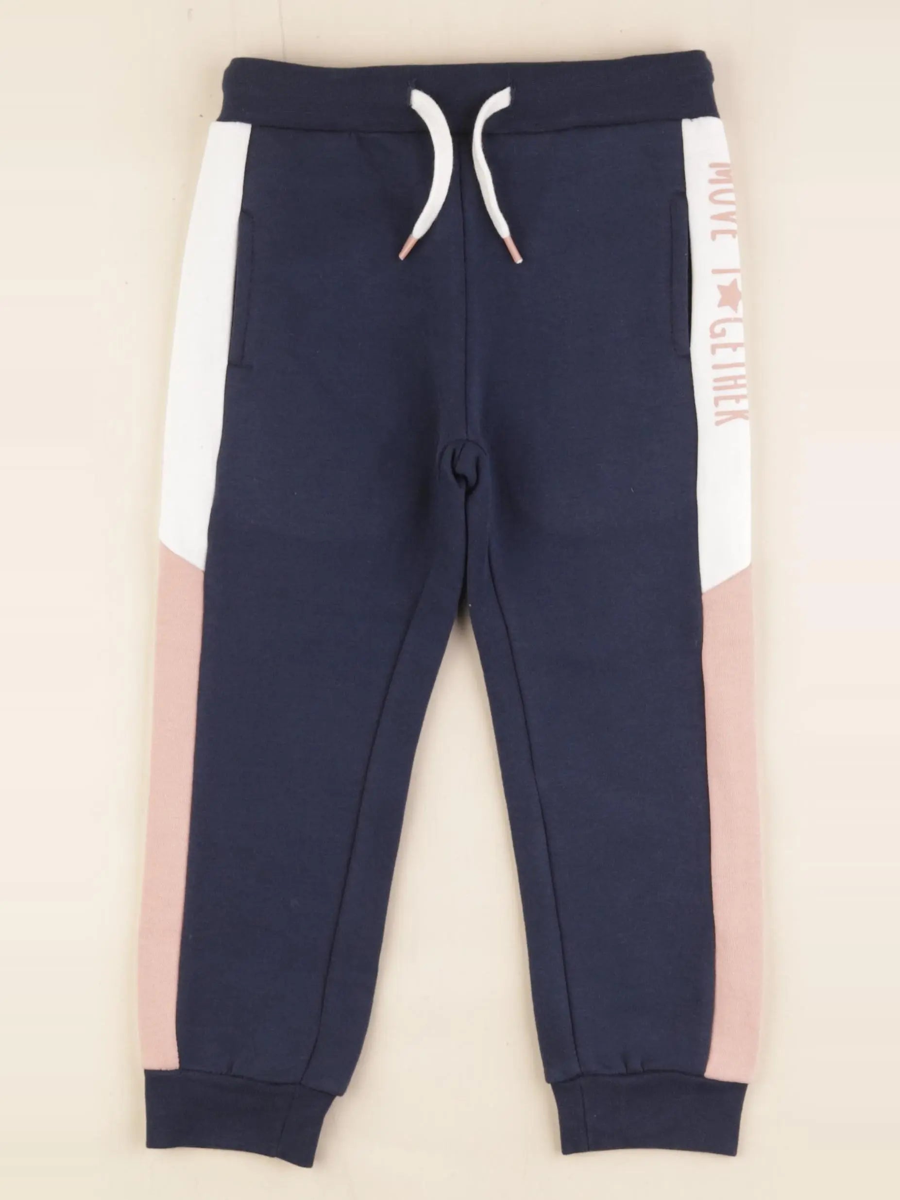 Vertbaudet - jogging doublé bleu, rose - 4 ans