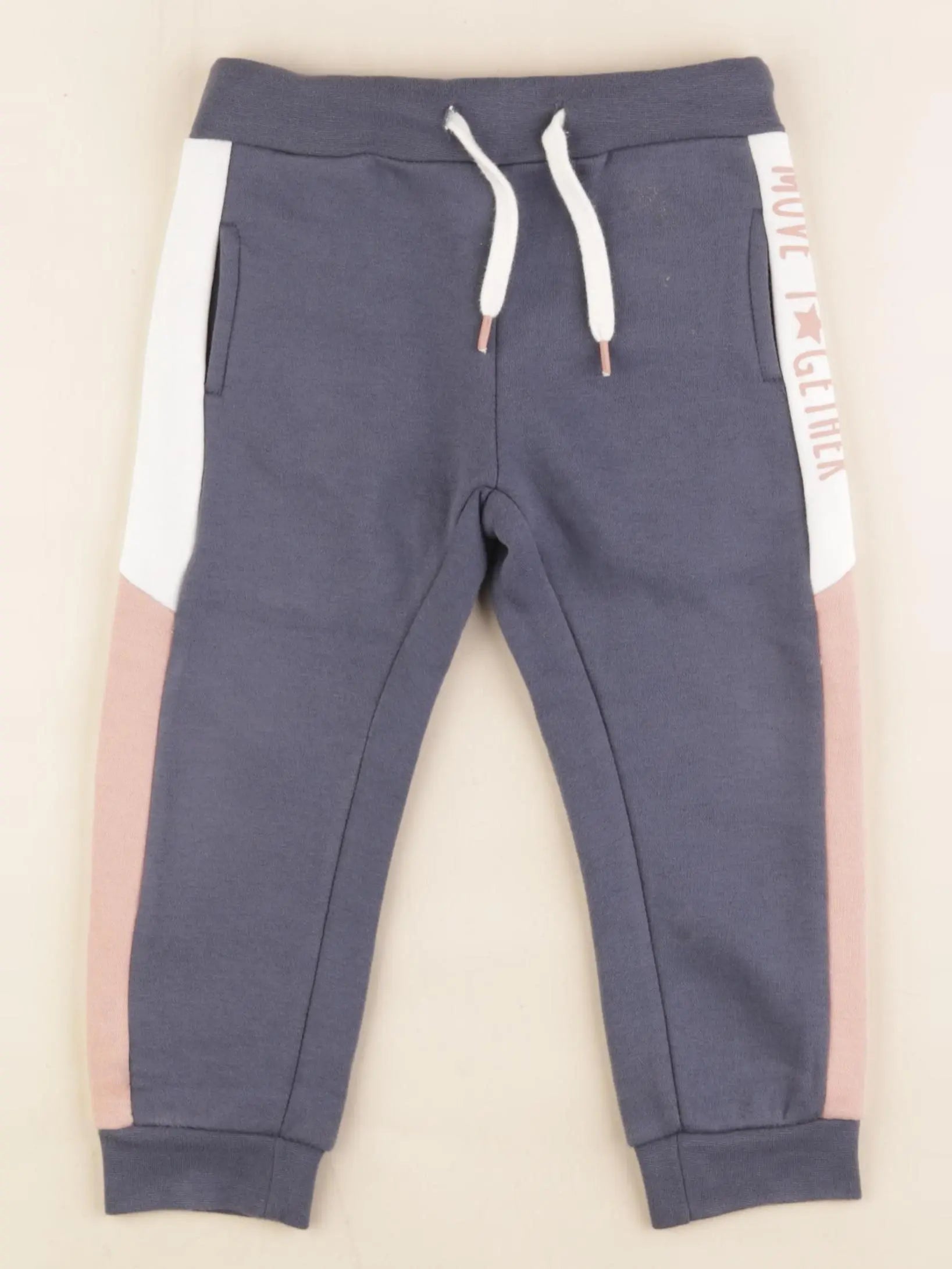 Vertbaudet - jogging doublé bleu, rose - 3 ans