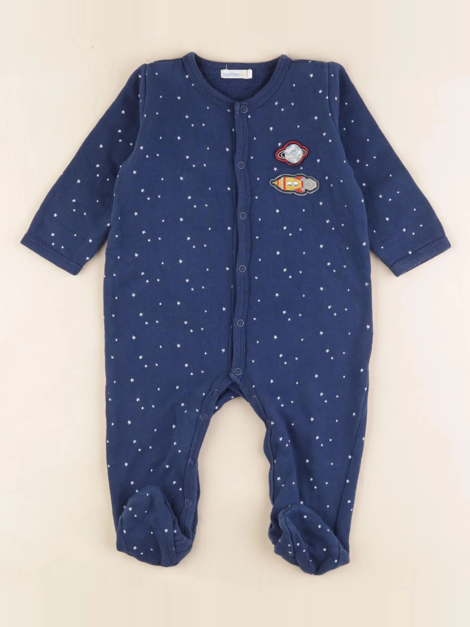 Boutchou - pyjama coton bleu - 6 mois