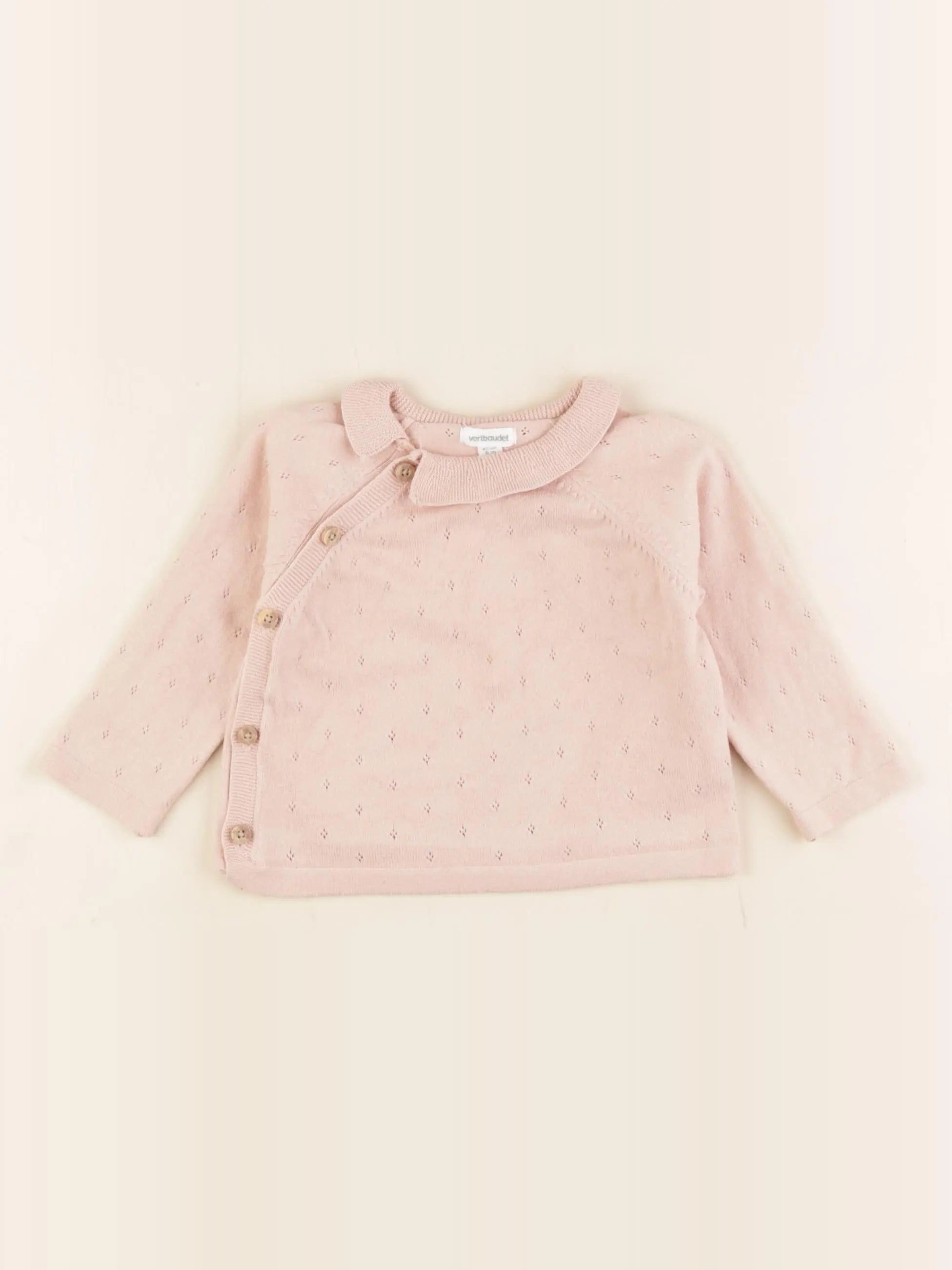 Vertbaudet - pull rose - 6 mois