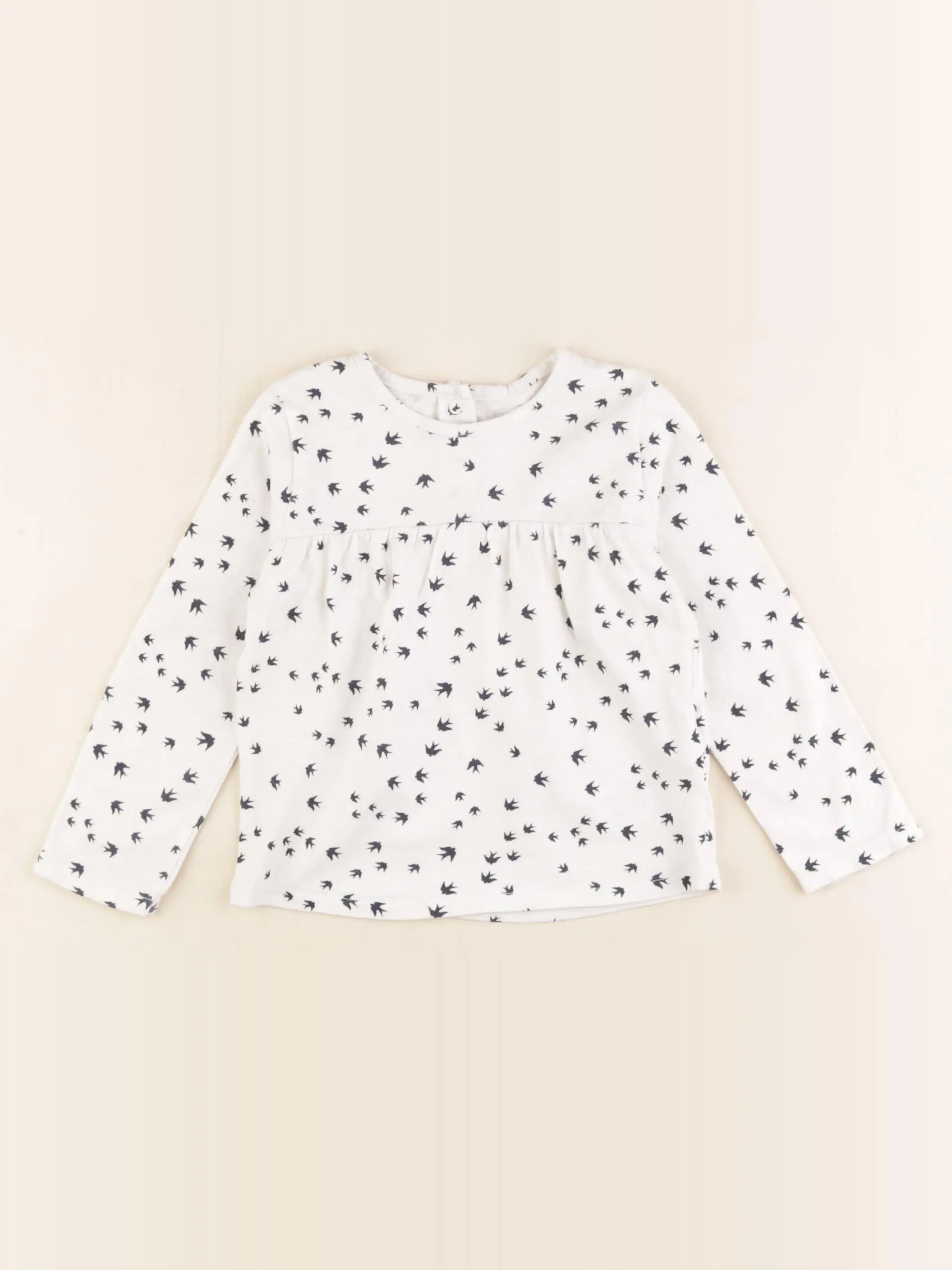 Vertbaudet - tee-shirt blanc, bleu - 18 mois