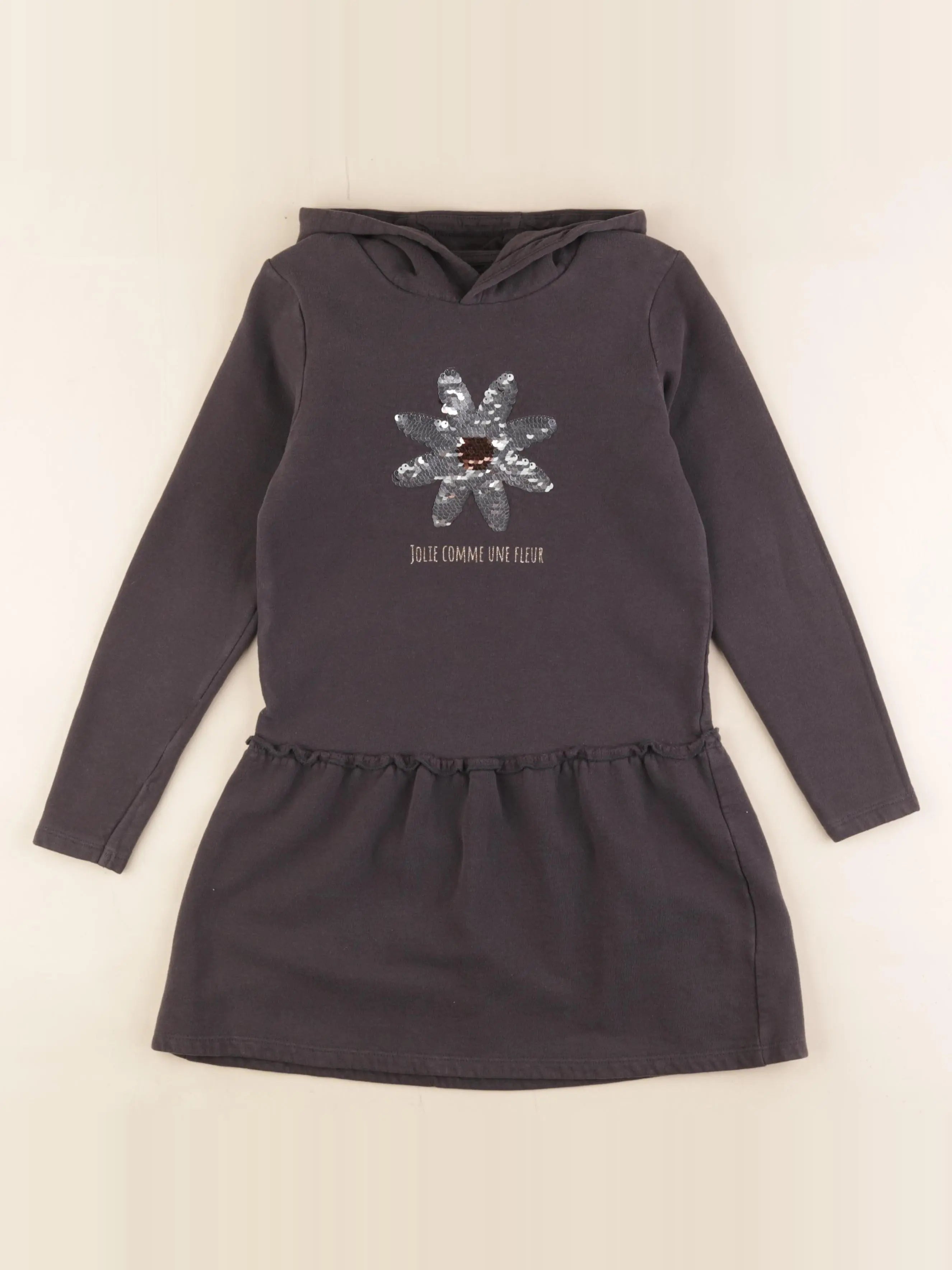 Vertbaudet - robe gris - 8 ans