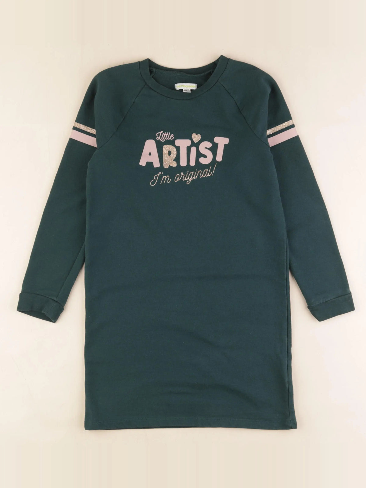 Vertbaudet - robe vert, or - 8 ans