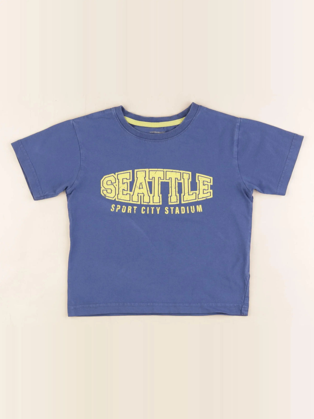 Vertbaudet - tee-shirt bleu, jaune - 5 ans