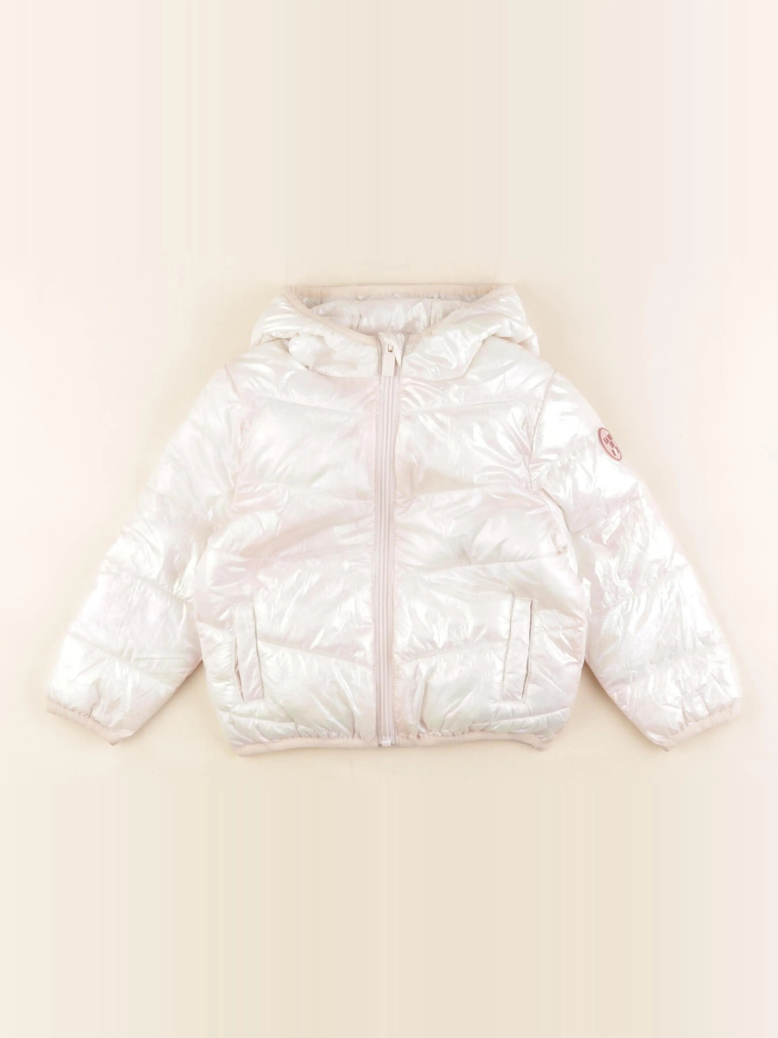 Vertbaudet - doudoune blanc, rose - 4 ans