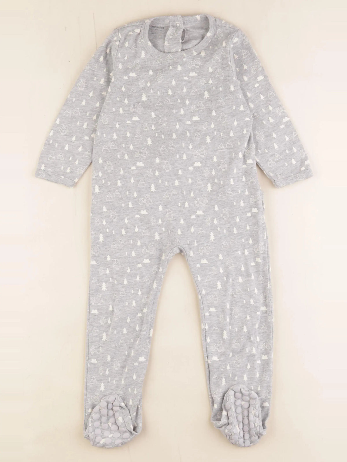 Vertbaudet - pyjama coton gris - 24 mois