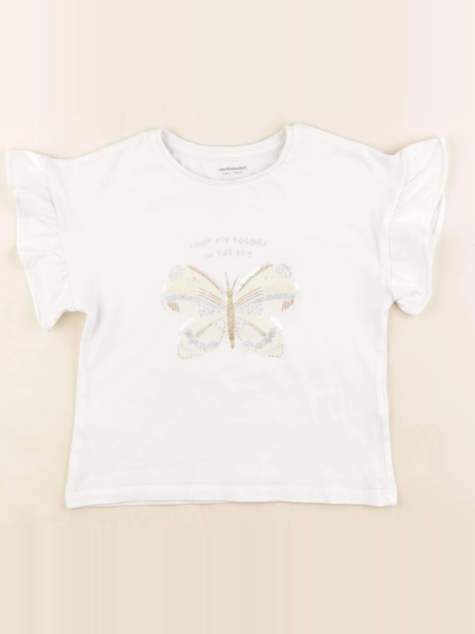 Vertbaudet - tee-shirt blanc - 5 ans