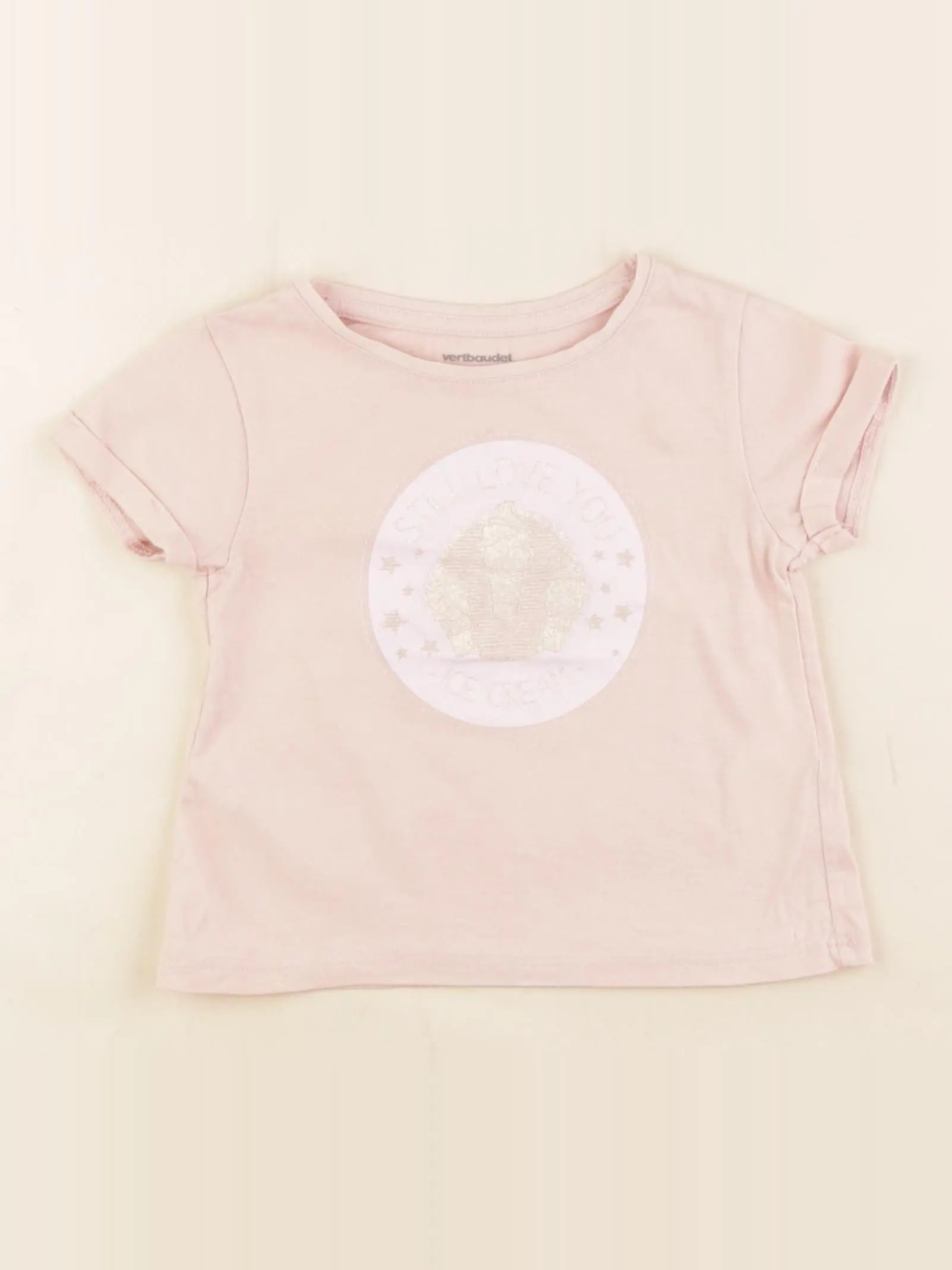 Vertbaudet - tee-shirt rose - 2 ans