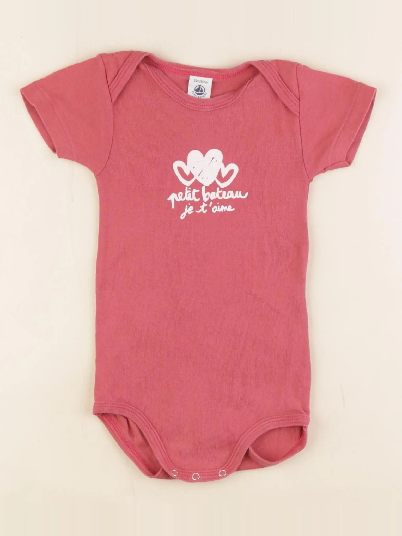 Petit Bateau - body rose - 24 mois