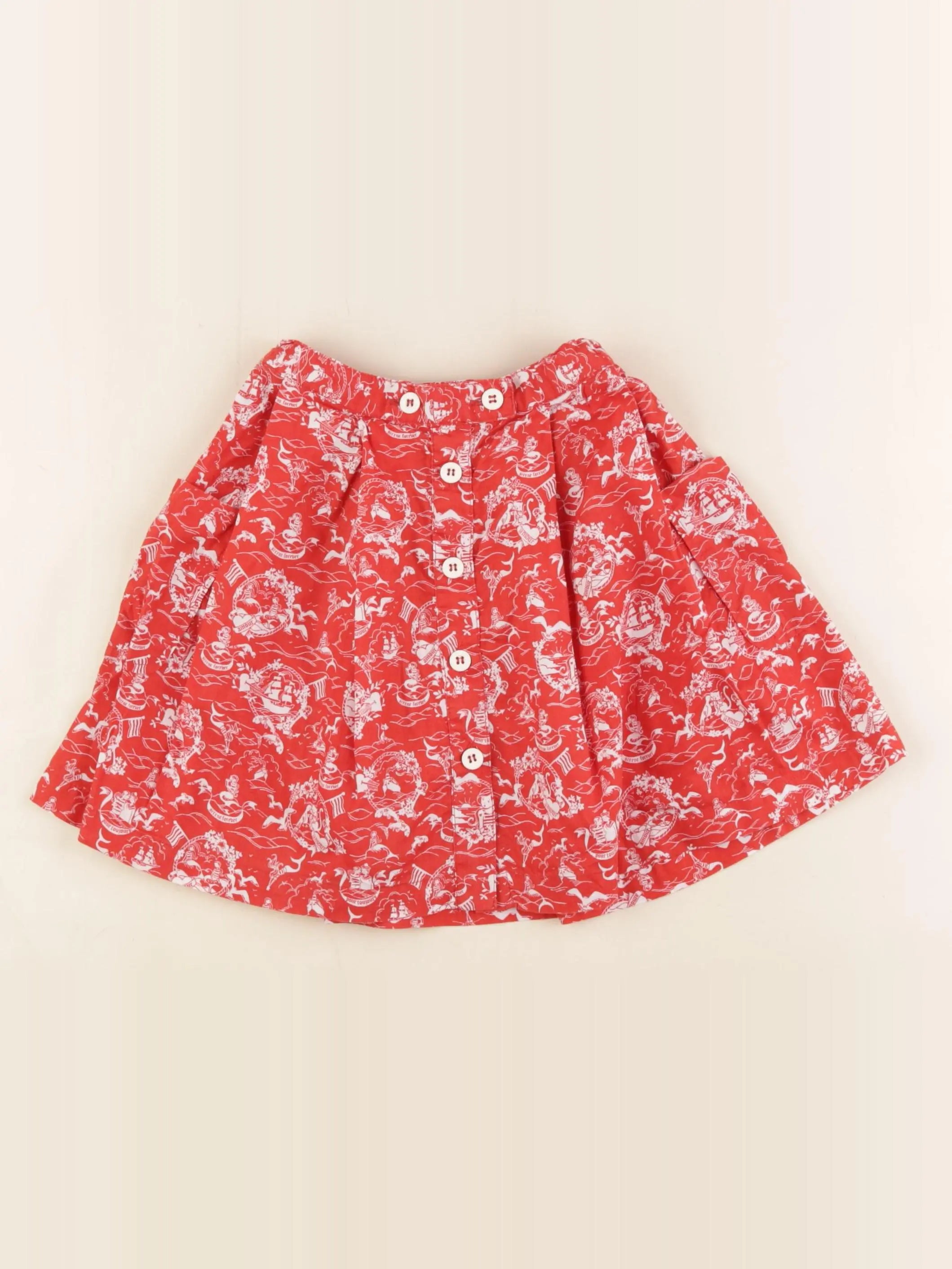 Petit Bateau - jupe rouge - 2 ans