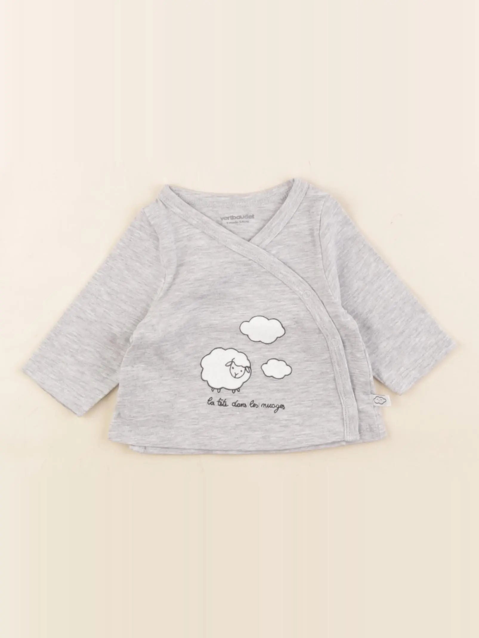 Vertbaudet - tee-shirt gris - 1 mois