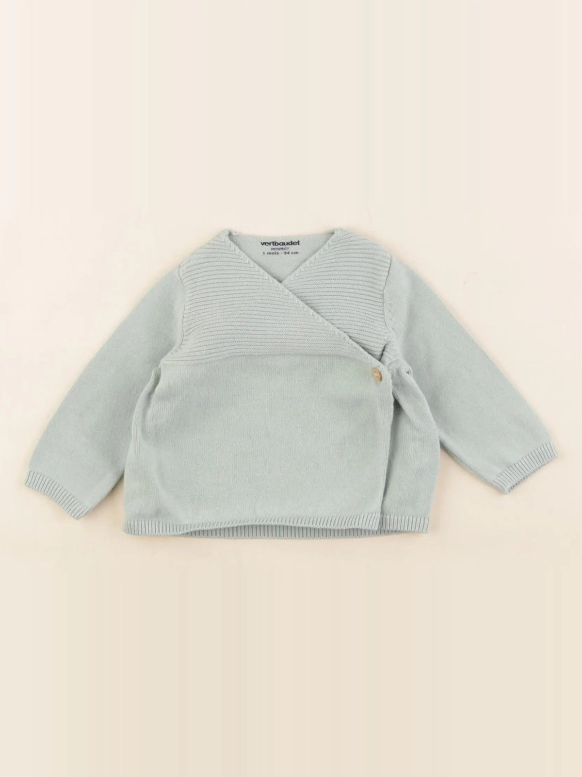 Vertbaudet - gilet vert - 1 mois