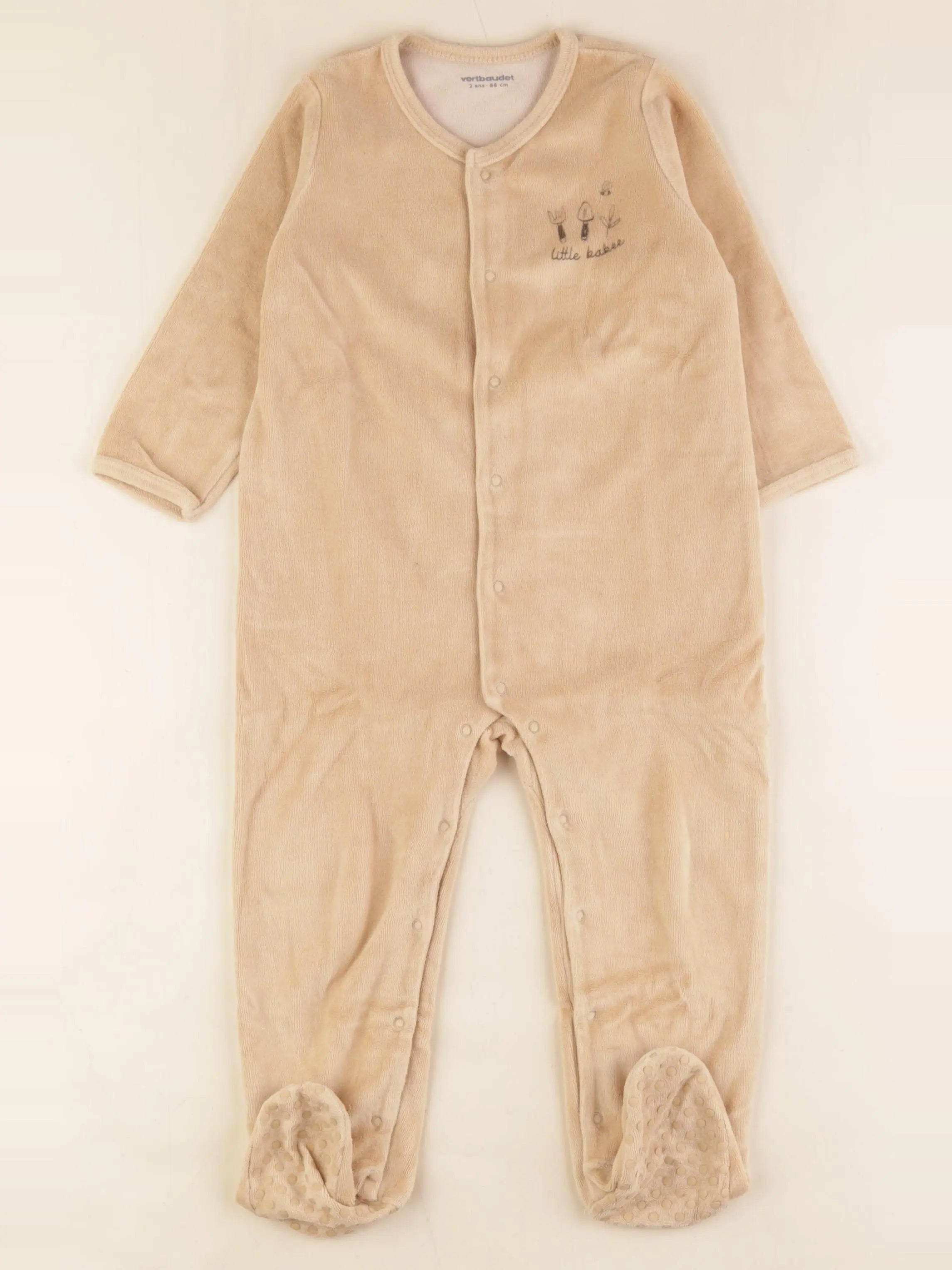 Vertbaudet - pyjama velours marron - 2 ans