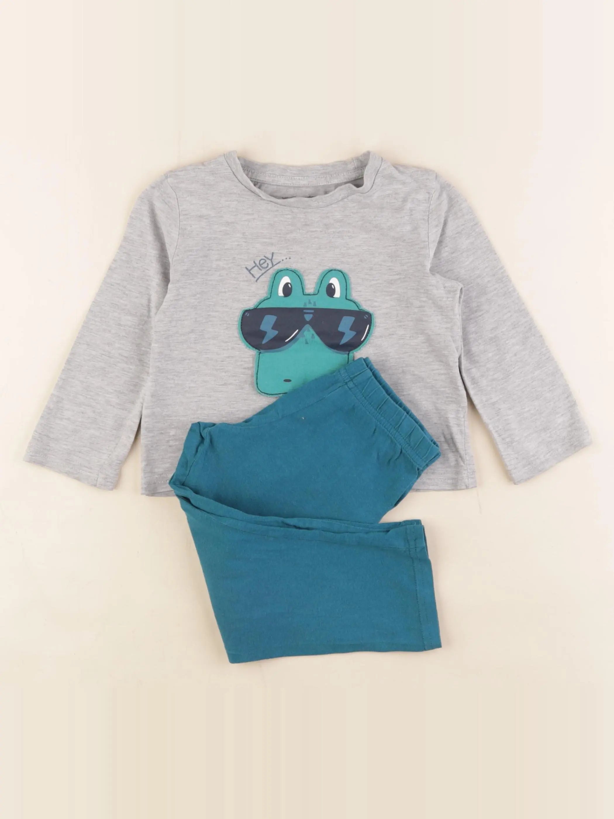 Vertbaudet - pyjama coton gris - 2 ans