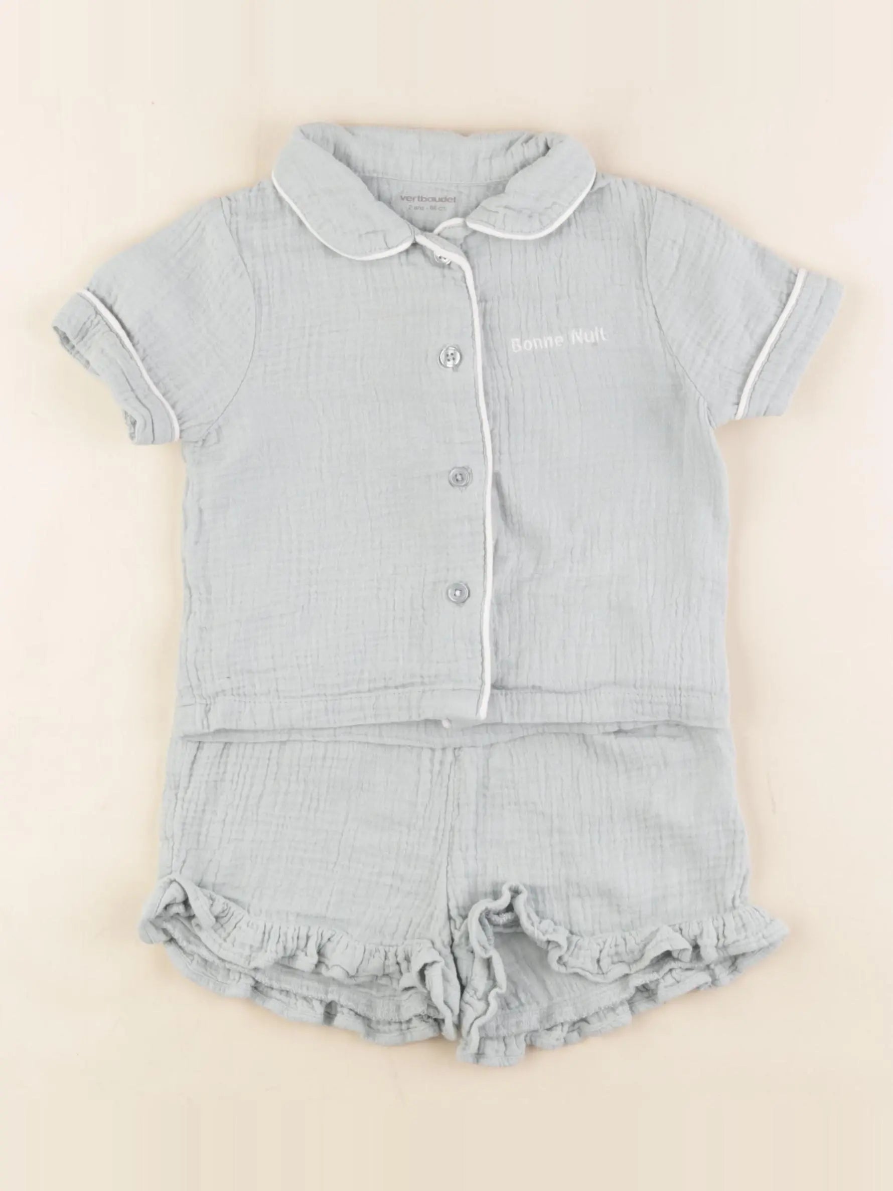 Vertbaudet - pyjama coton bleu - 2 ans