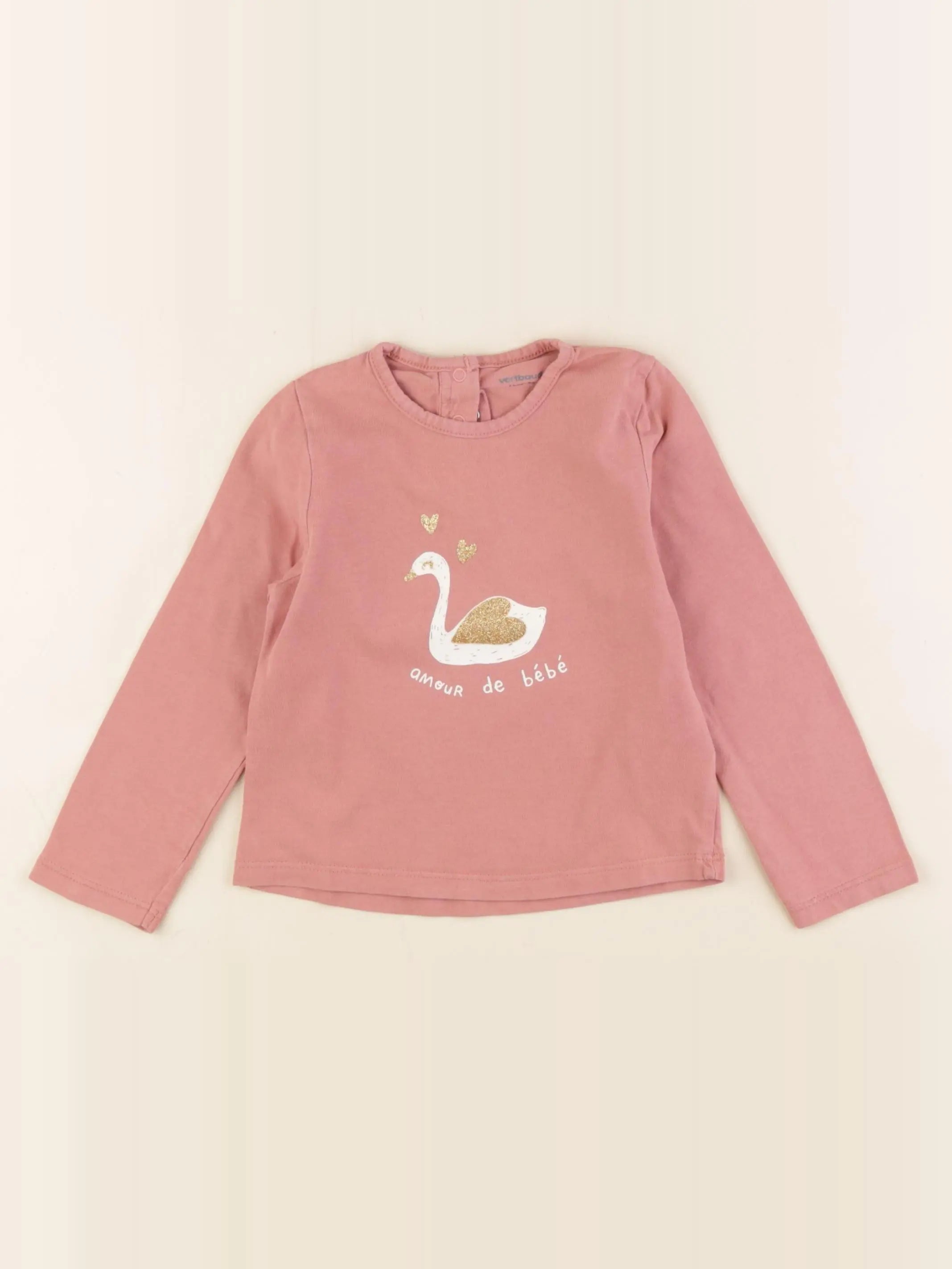 Vertbaudet - tee-shirt rose - 2 ans