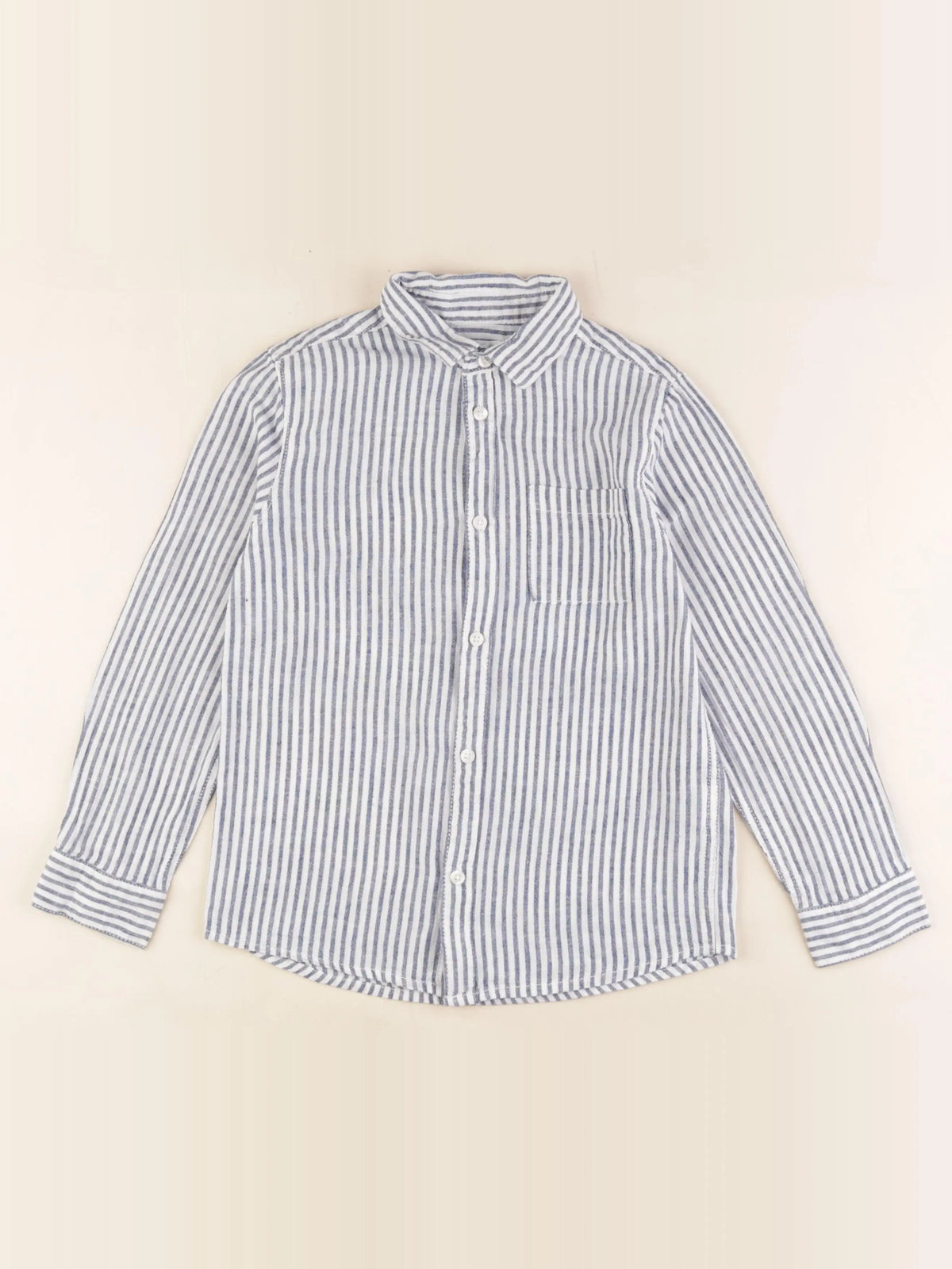 Vertbaudet - chemise bleu, blanc - 8 ans