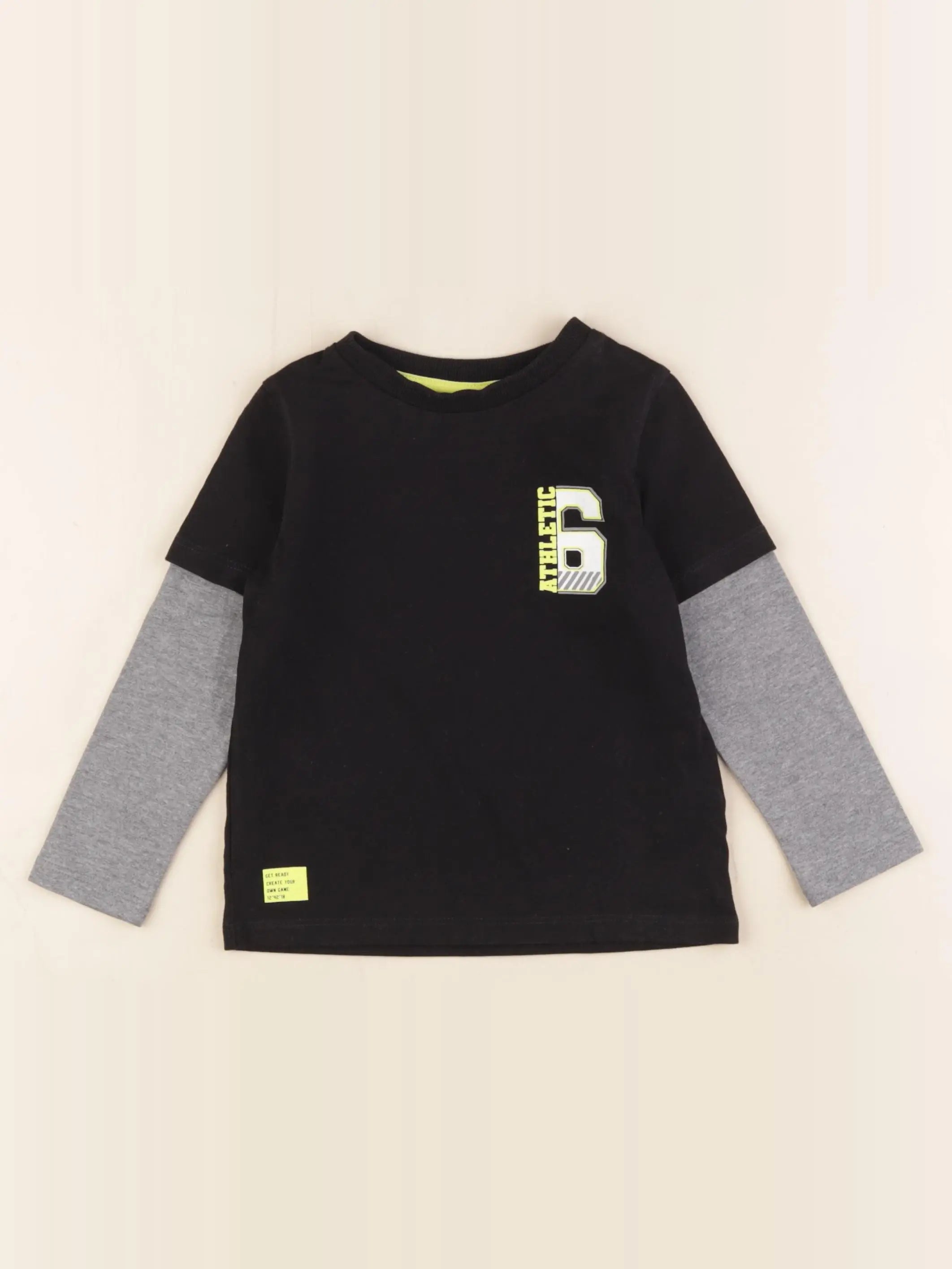 Vertbaudet - tee-shirt imprimé au dos noir - 3 ans