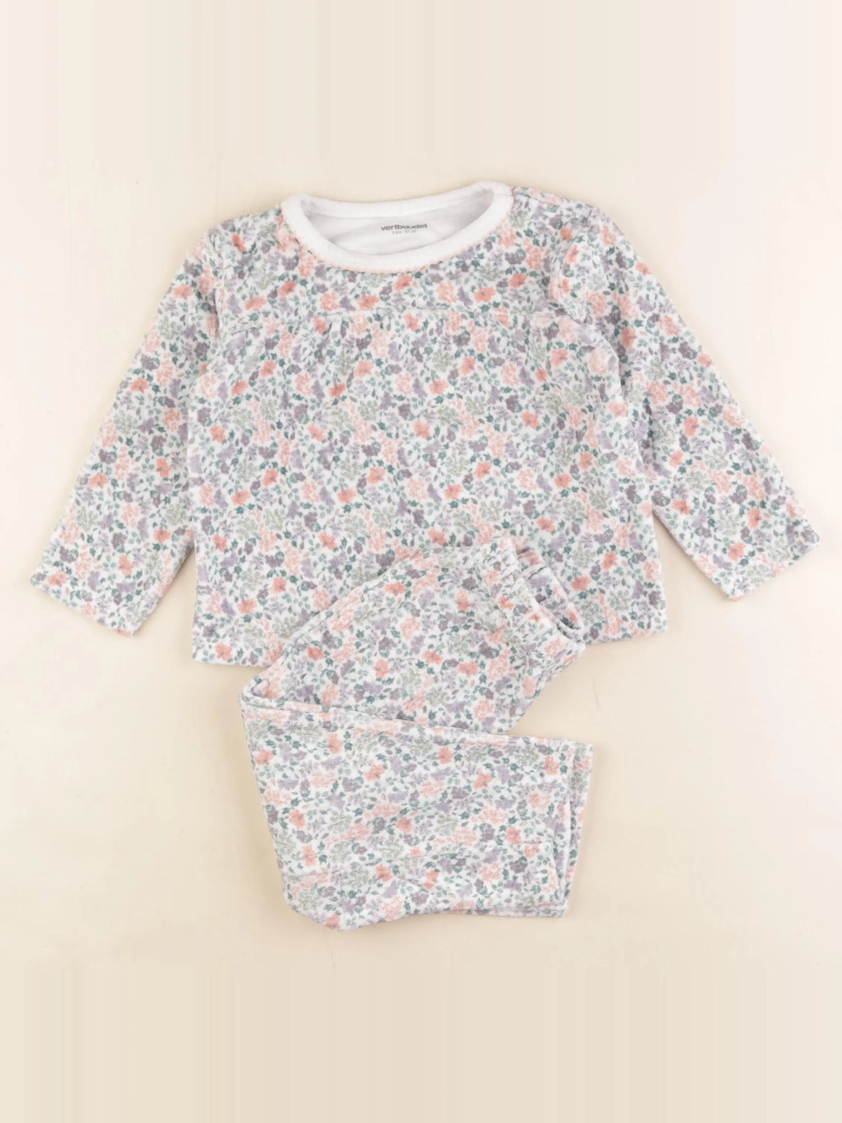 Vertbaudet - pyjama velours multicolore - 3 ans