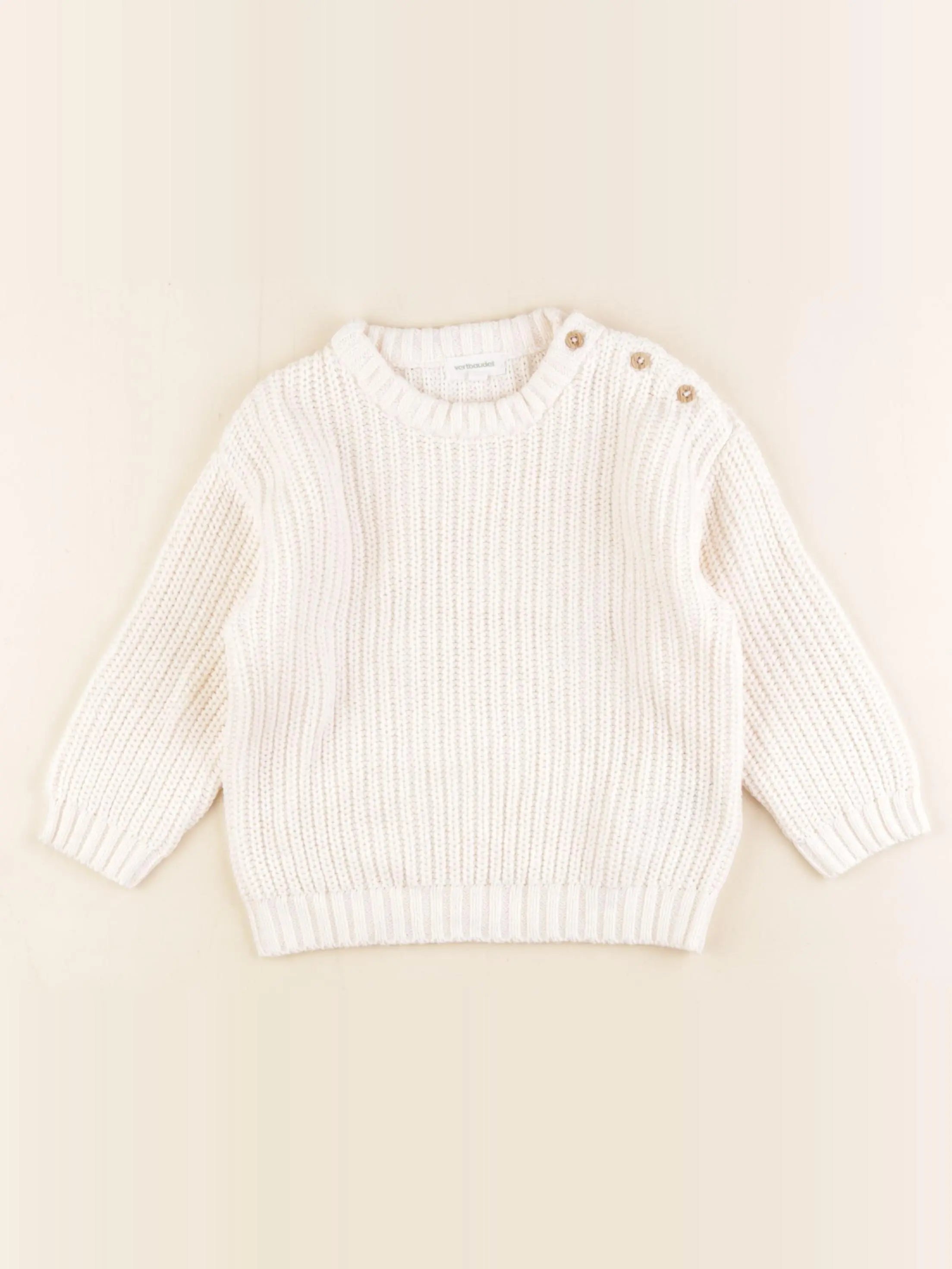 Vertbaudet - pull beige - 2 ans