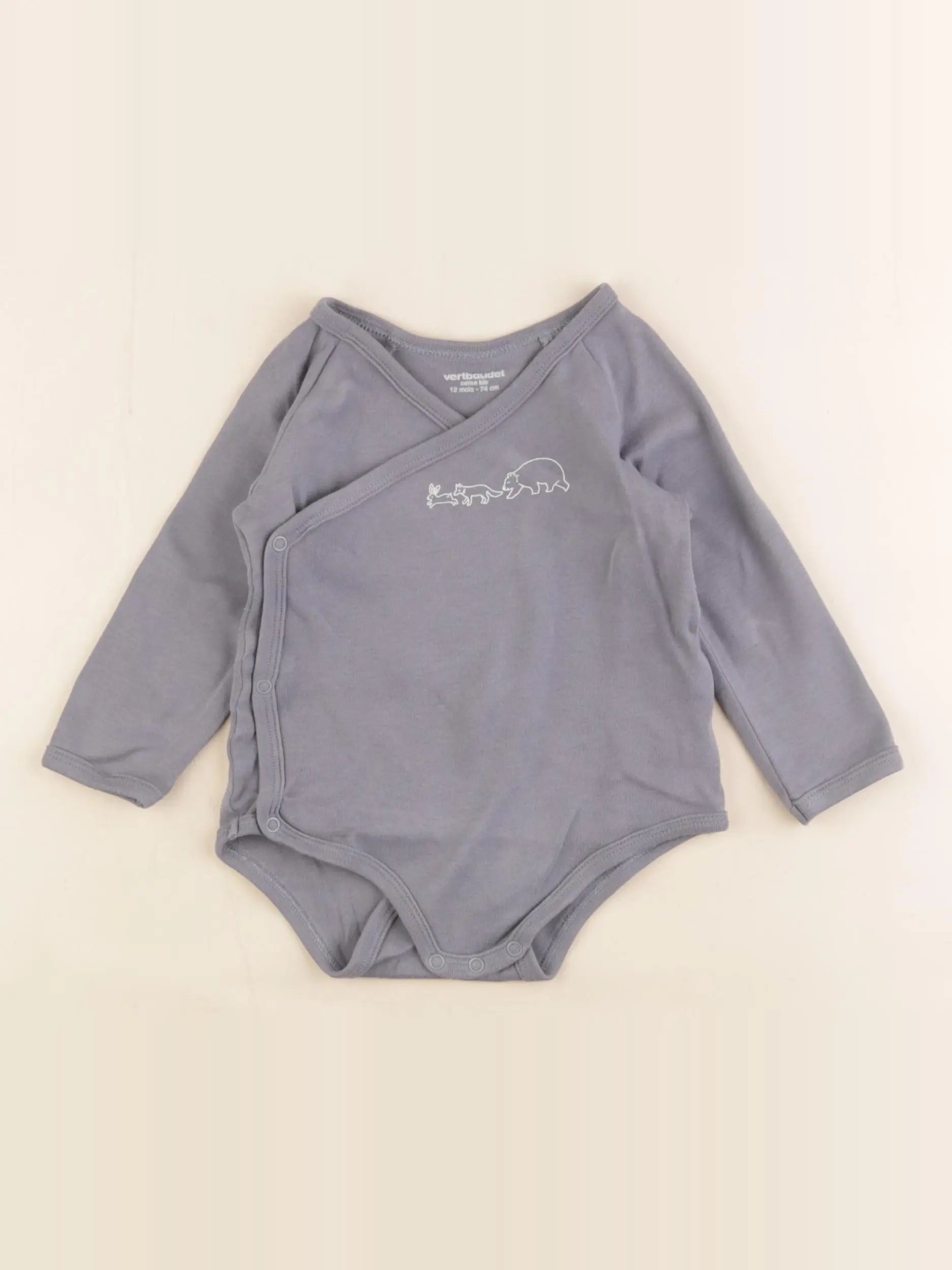 Vertbaudet - body bleu - 12 mois
