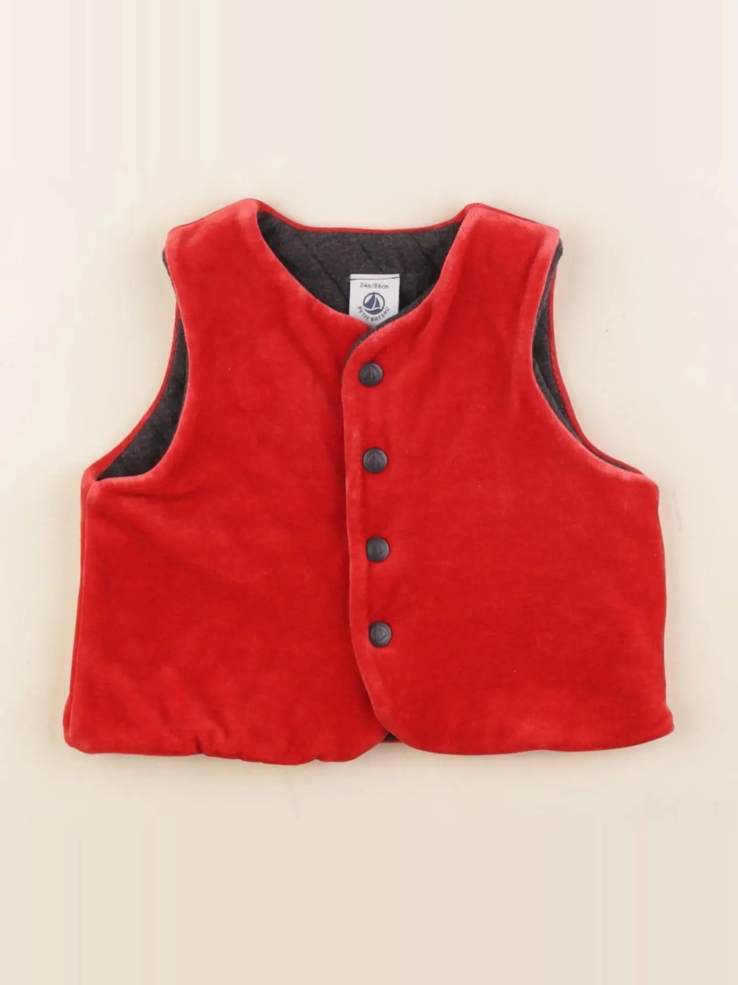 Petit Bateau - gilet rouge - 24 mois