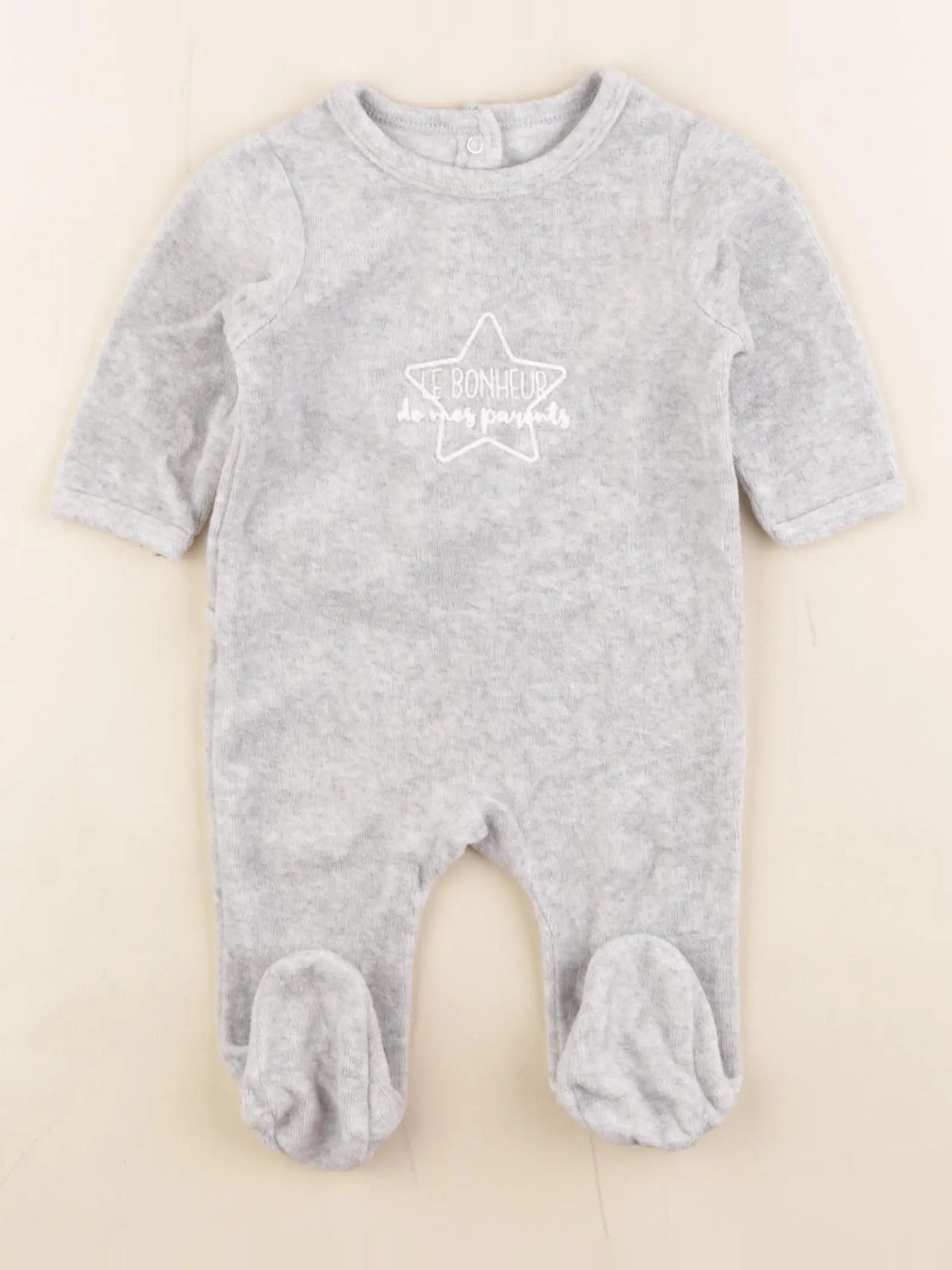 Vertbaudet - pyjama velours gris - 3 mois