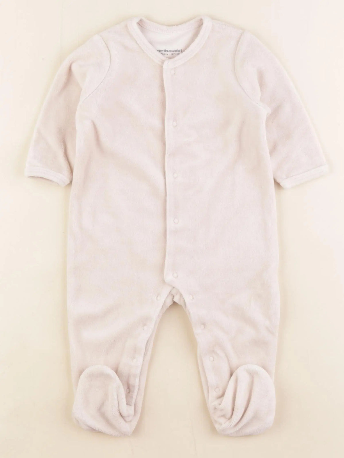 Vertbaudet - pyjama velours rose - 6 mois