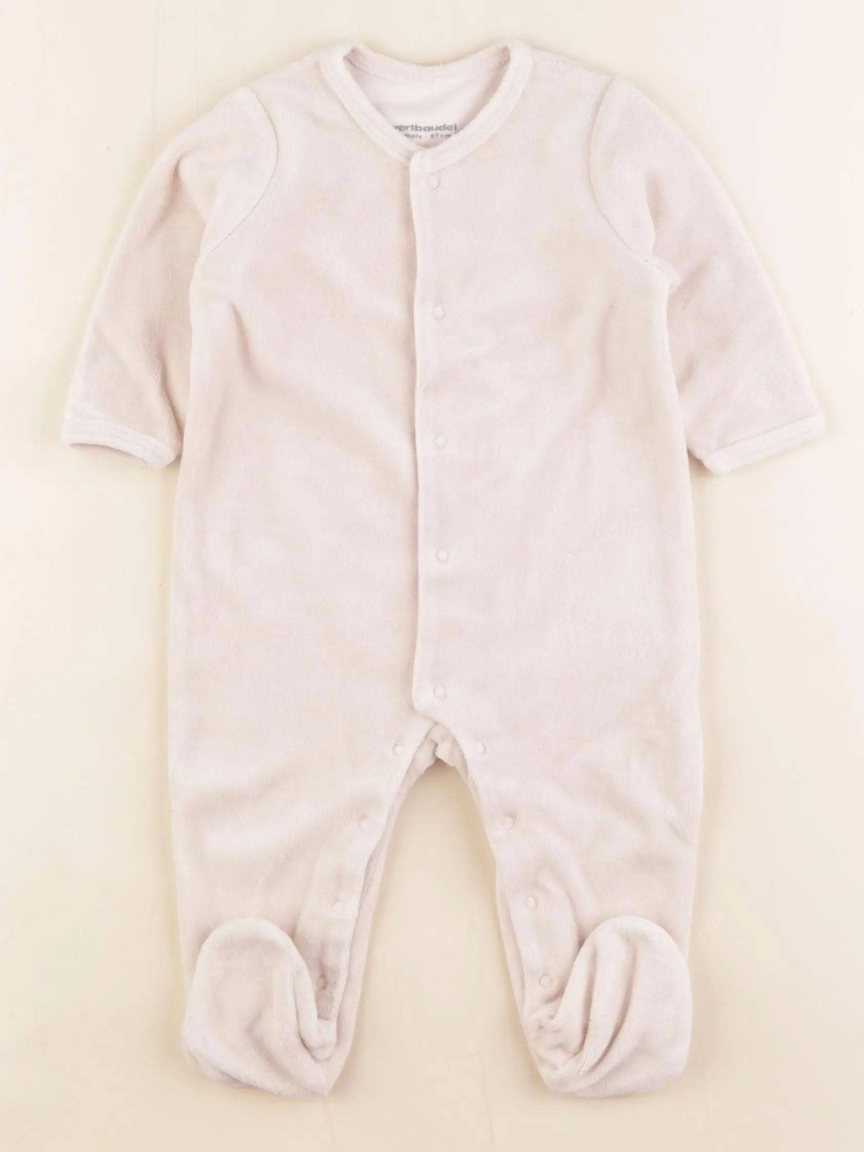 Vertbaudet - pyjama velours rose - 6 mois