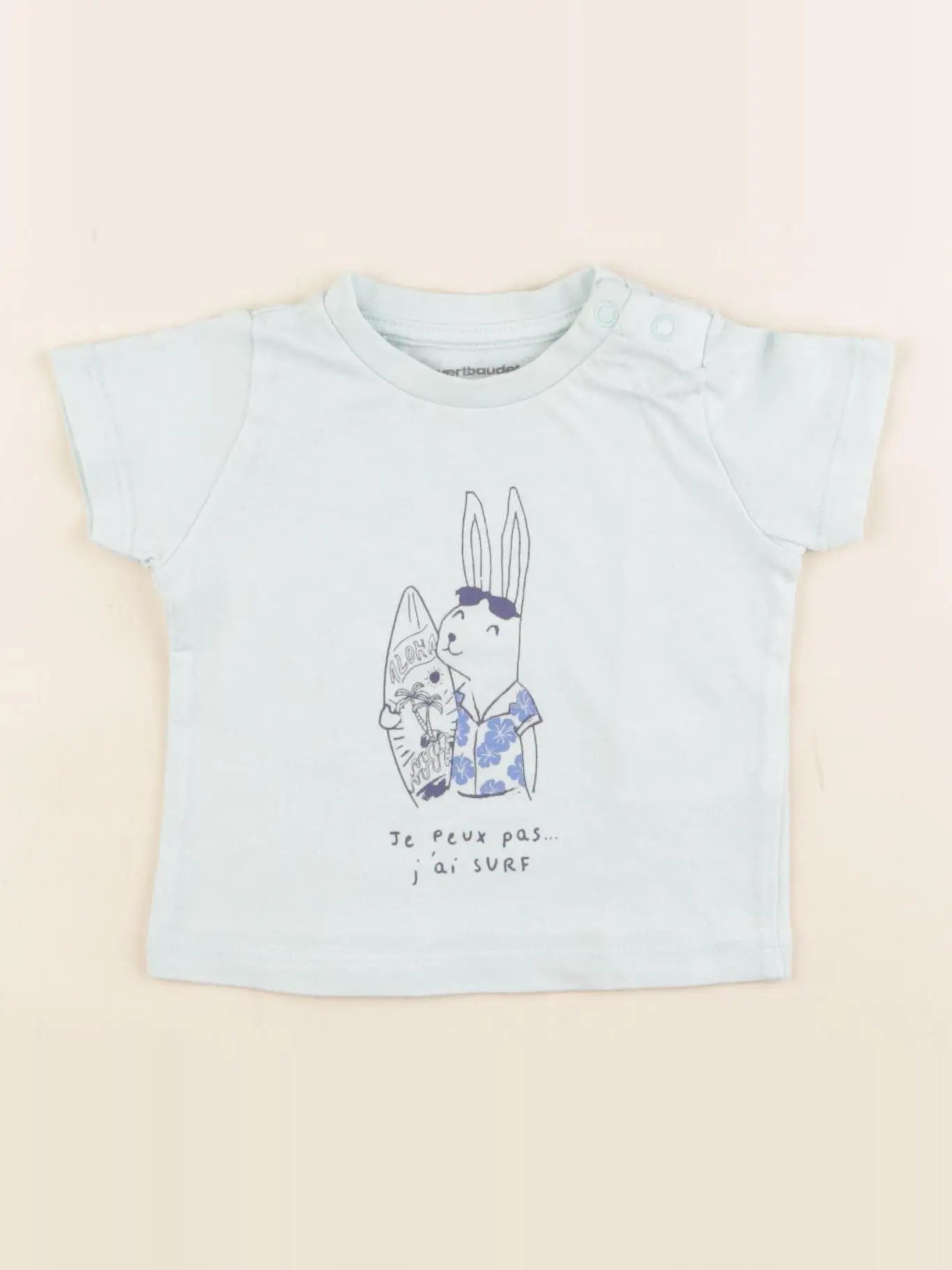 Vertbaudet - tee-shirt bleu - 3 mois