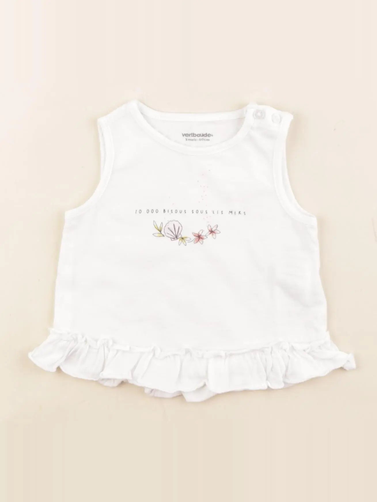 Vertbaudet - débardeur blanc - 3 mois
