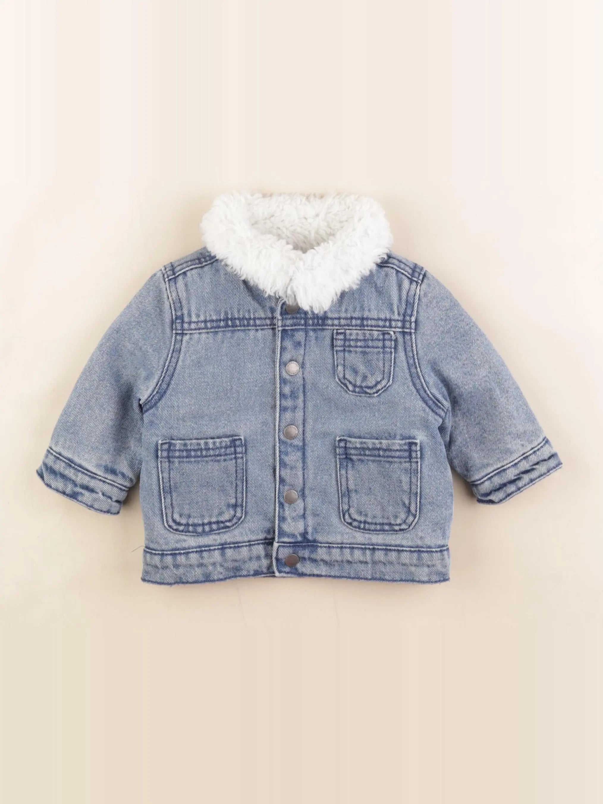 Vertbaudet - veste doublé bleu - 3 mois