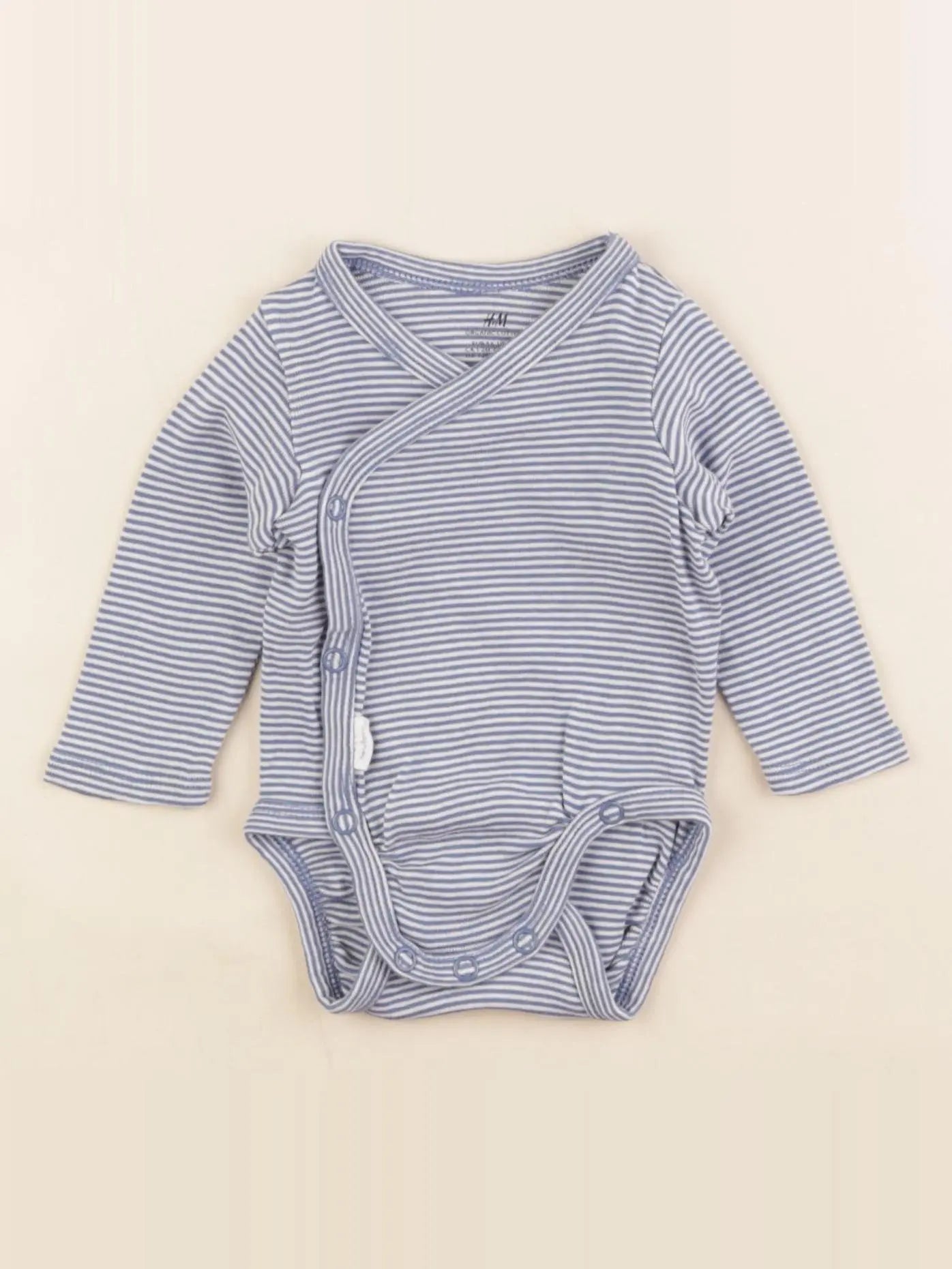 H&M - body bleu, blanc - 1/2 mois