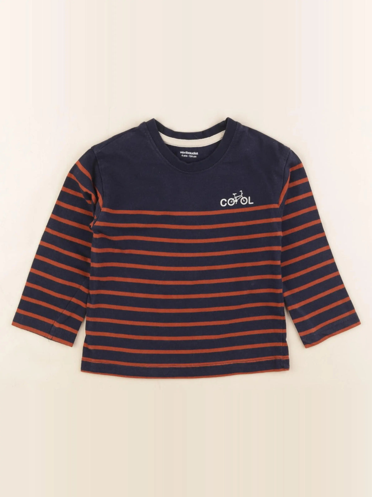 Vertbaudet - tee-shirt bleu, marron - 4 ans