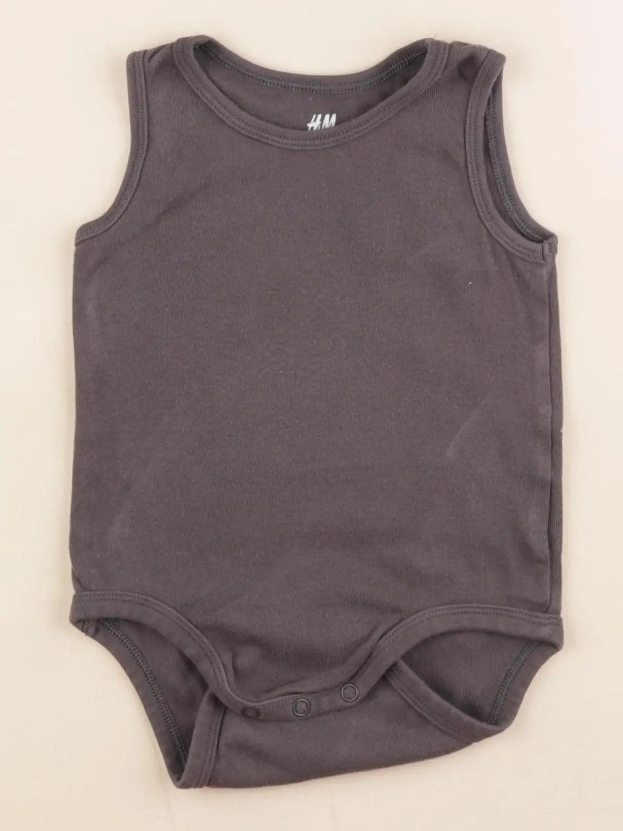 H&M - body gris - 9/12 mois