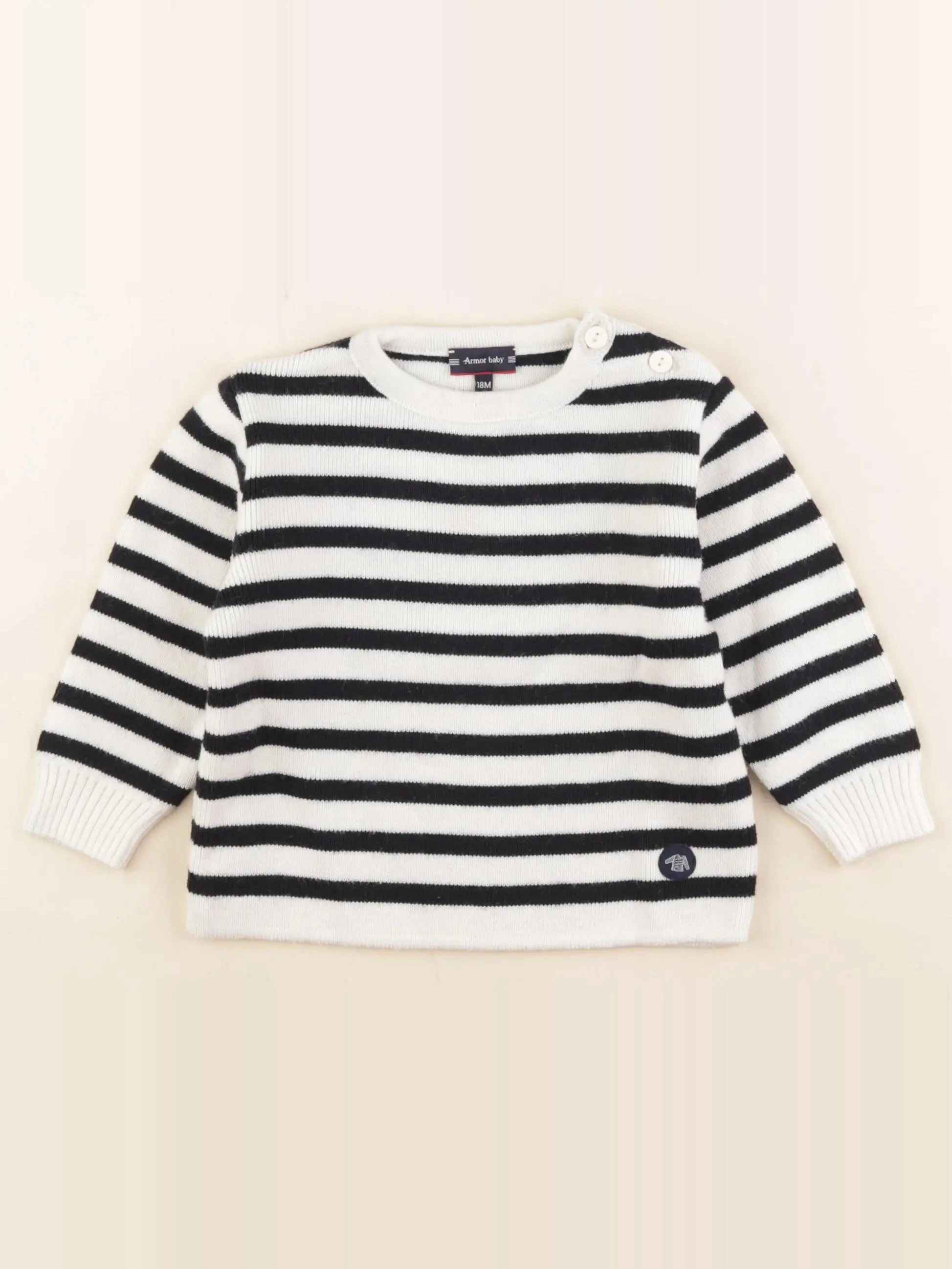 Armor Lux - pull bleu, blanc - 18 mois