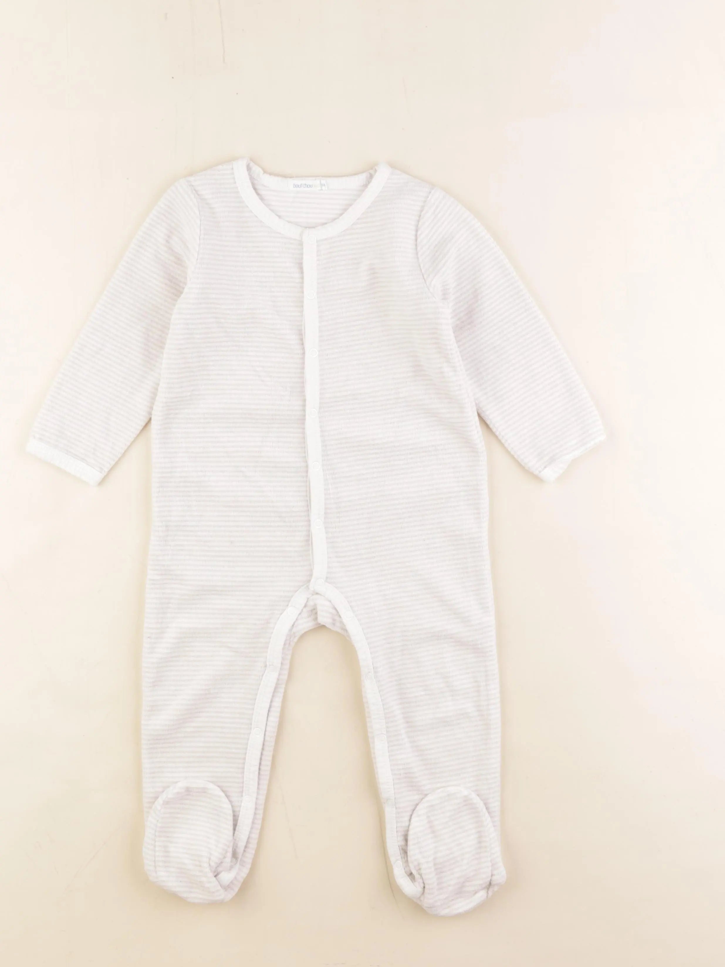 Boutchou - pyjama velours blanc, beige - 18 mois