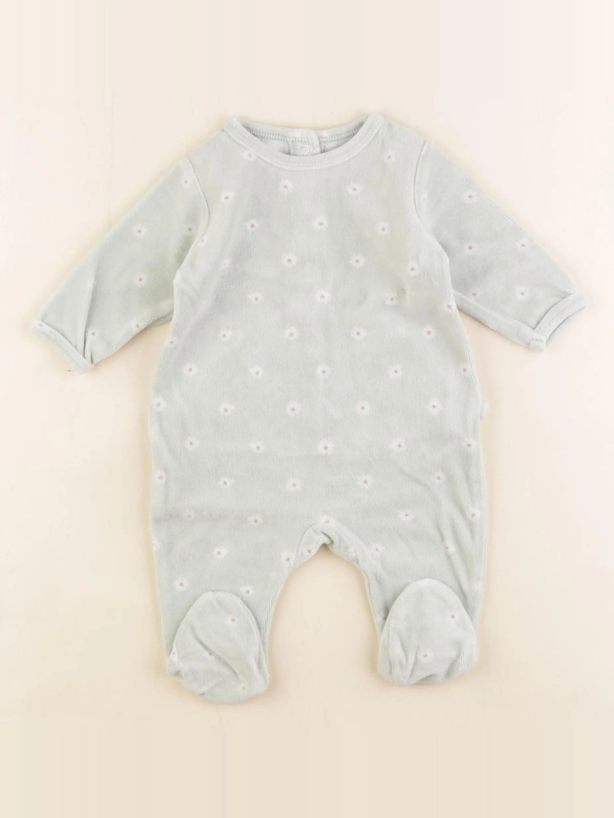 Vertbaudet - pyjama velours vert - 3 mois