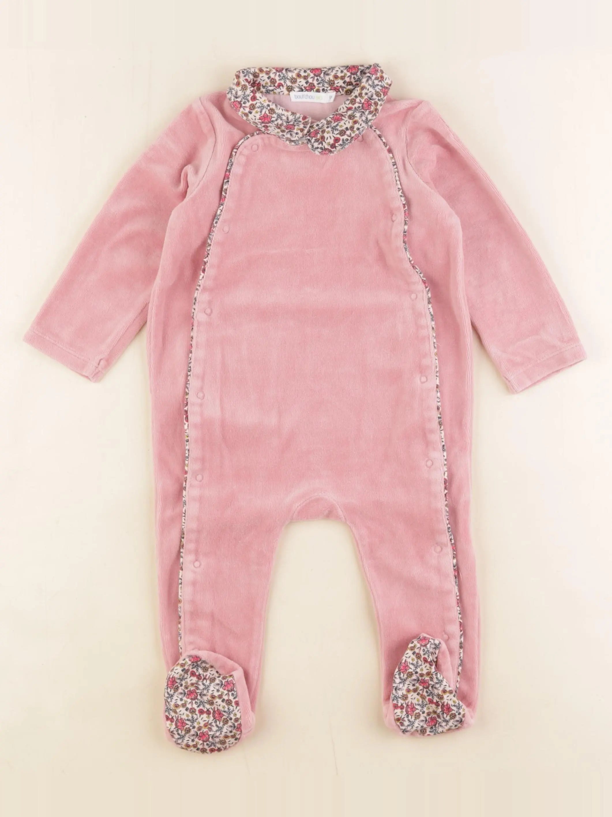 Boutchou - pyjama velours rose - 12 mois