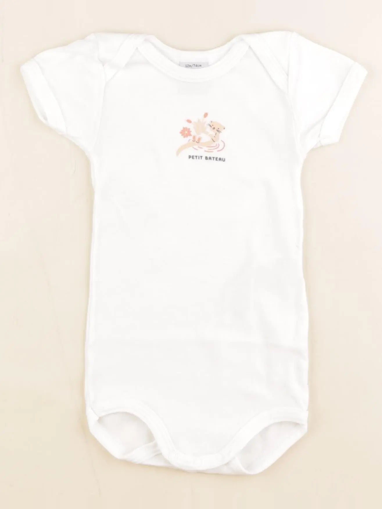 Petit Bateau - body blanc - 12 mois