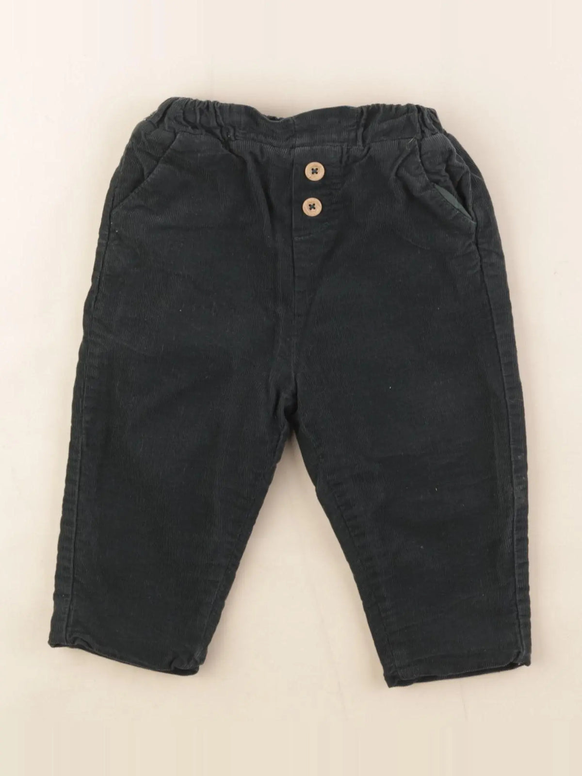 Vertbaudet - pantalon doublé vert - 9 mois